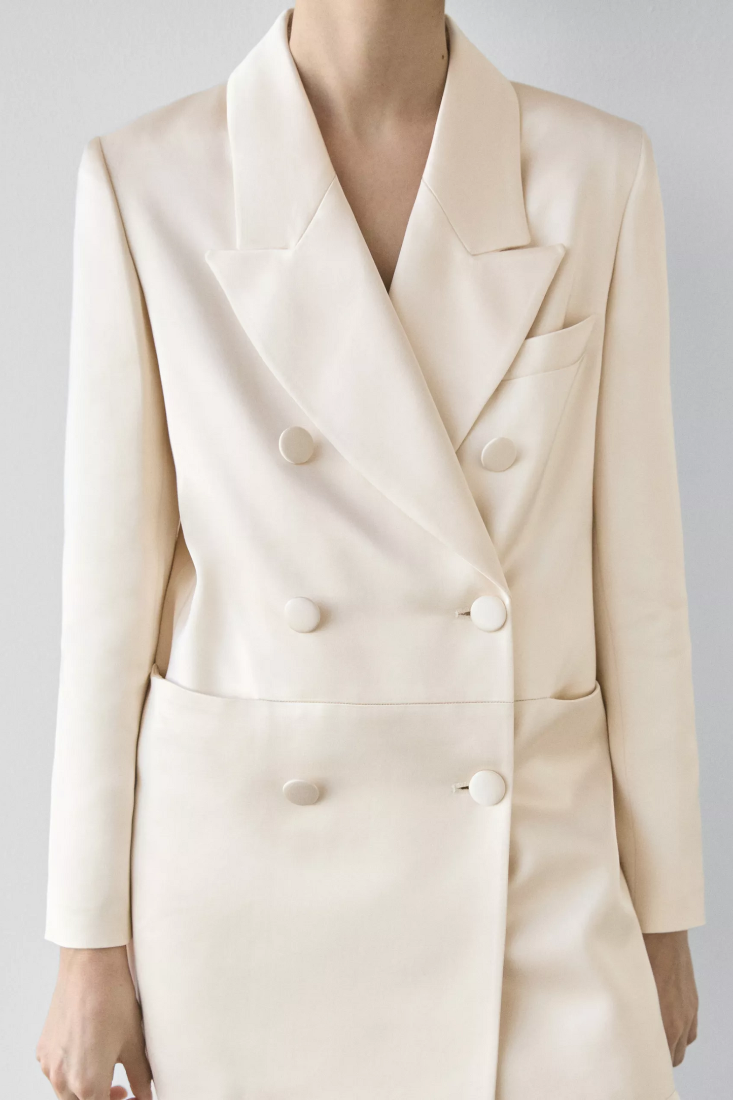 Satin Blazer with Buttons