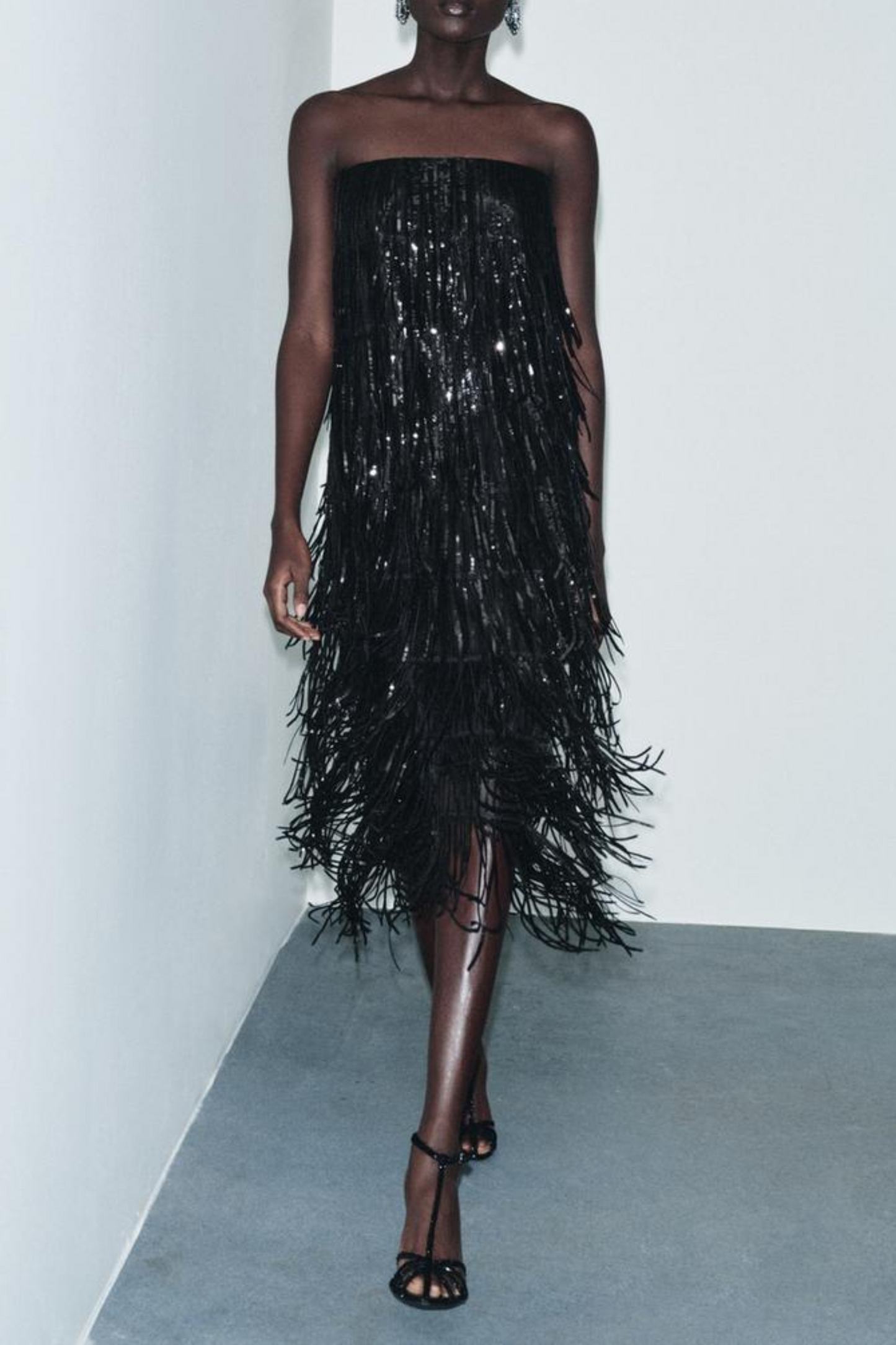 Sequinned Fringed Dress