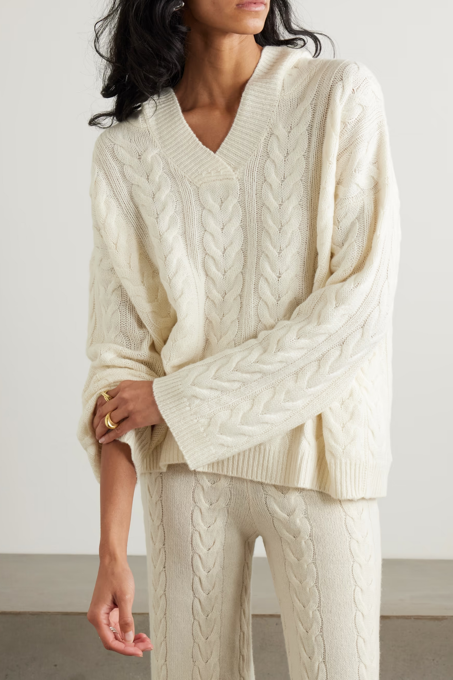 Cable-knit Cashmere Hoodie