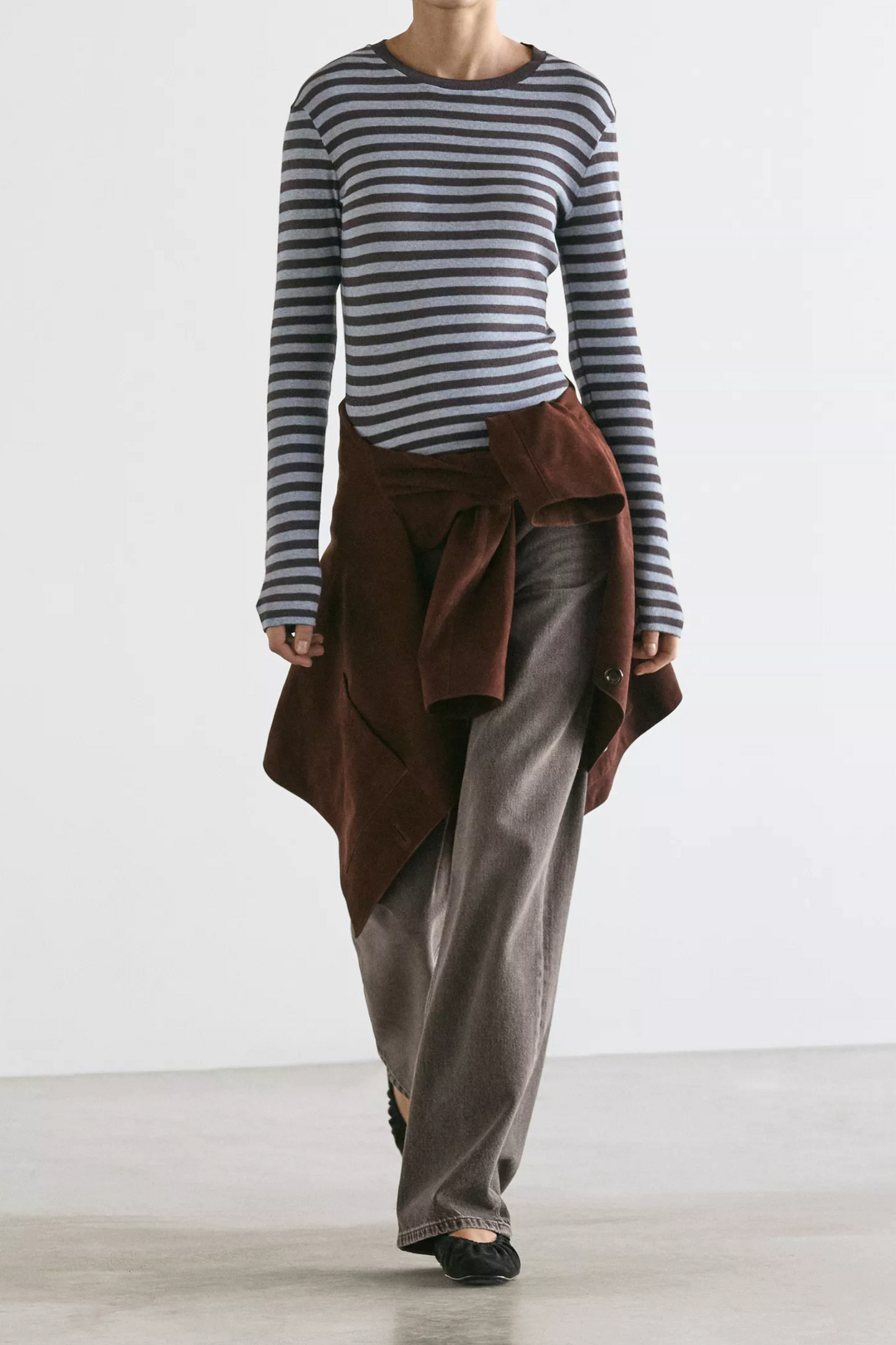 Cotton-blend Striped Long-sleeve T-shirt