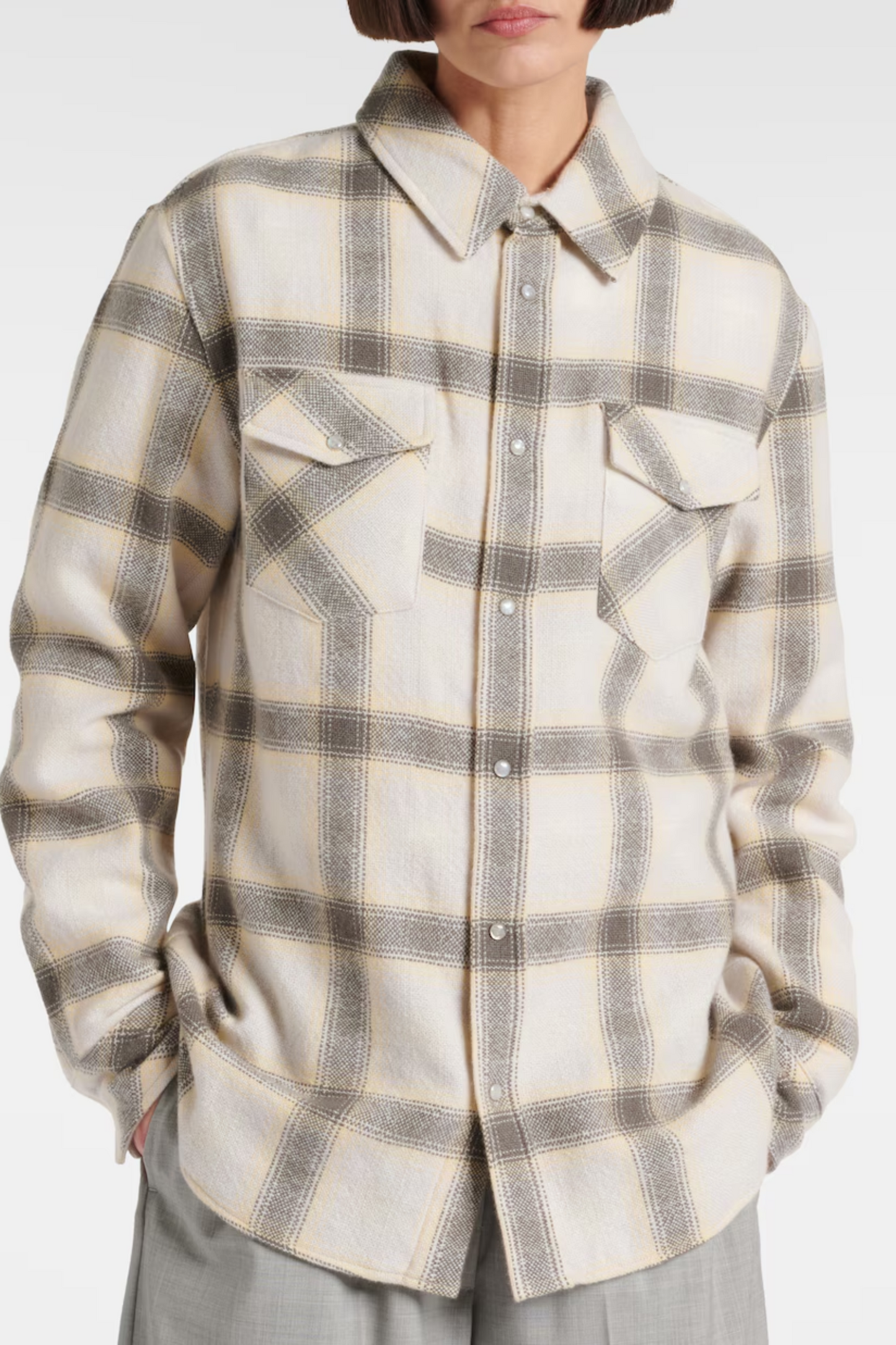 Moon Plaid Cashmere Shirt