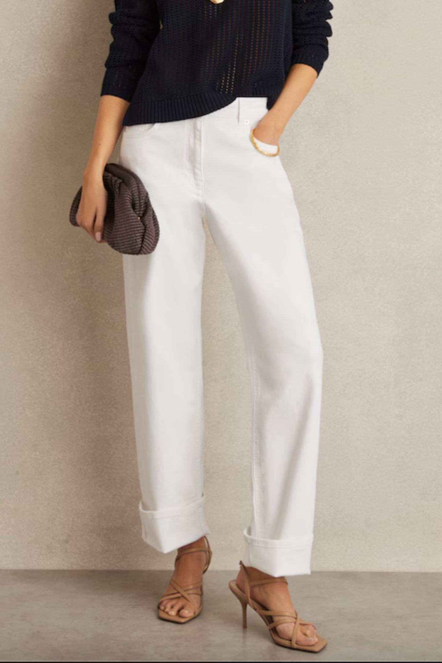 Belinda Straight-Leg Turn-Up Jeans