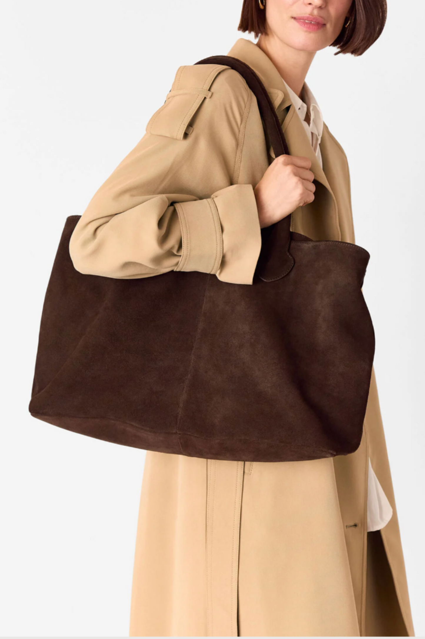 Chocolate Leandra Suede Tote Bag