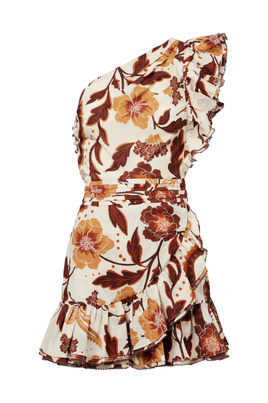 Corinne Floral Ruffled Cotton Minidress