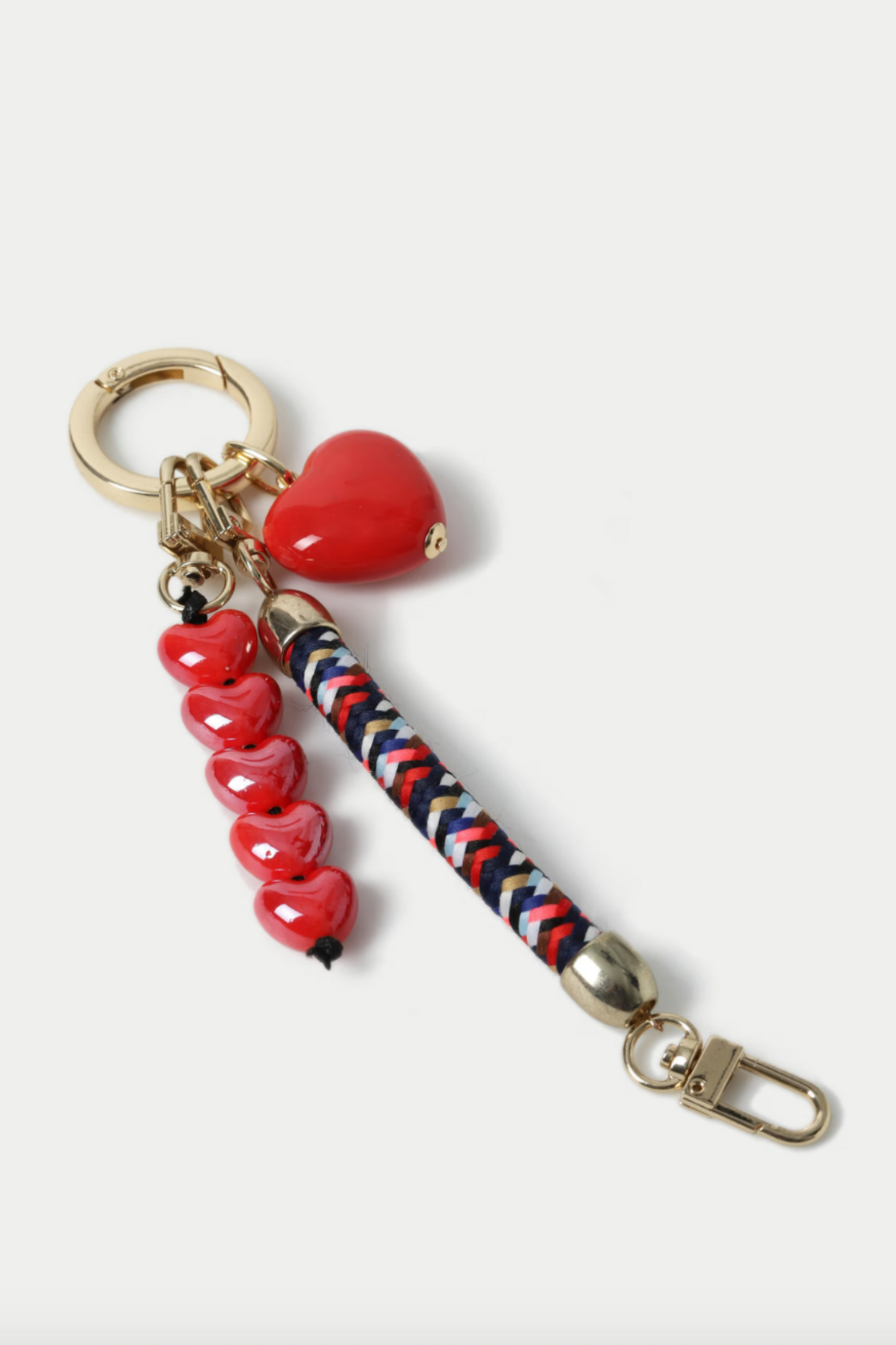 Multi Heart Cord Bag Charm