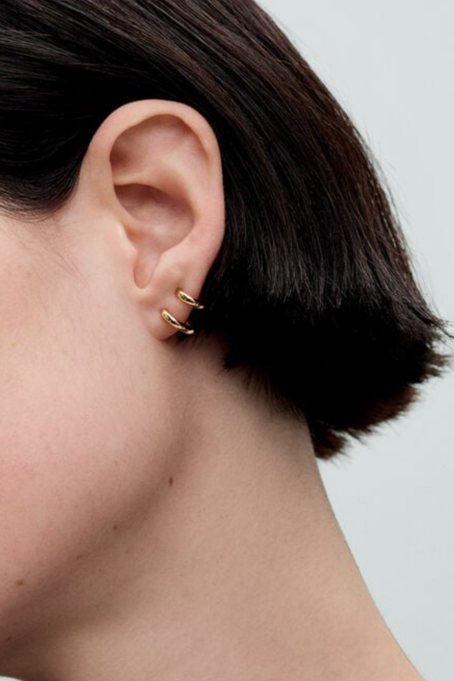 Double Huggie Hoop Earrings