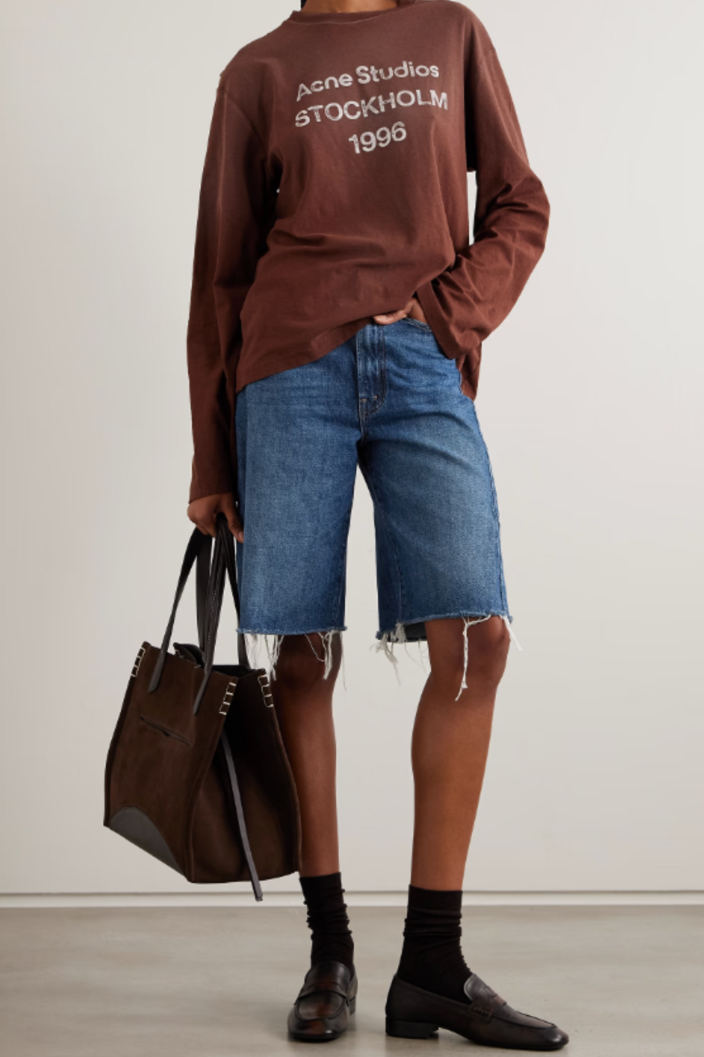 The Half Pipe Bermuda Fray denim shorts