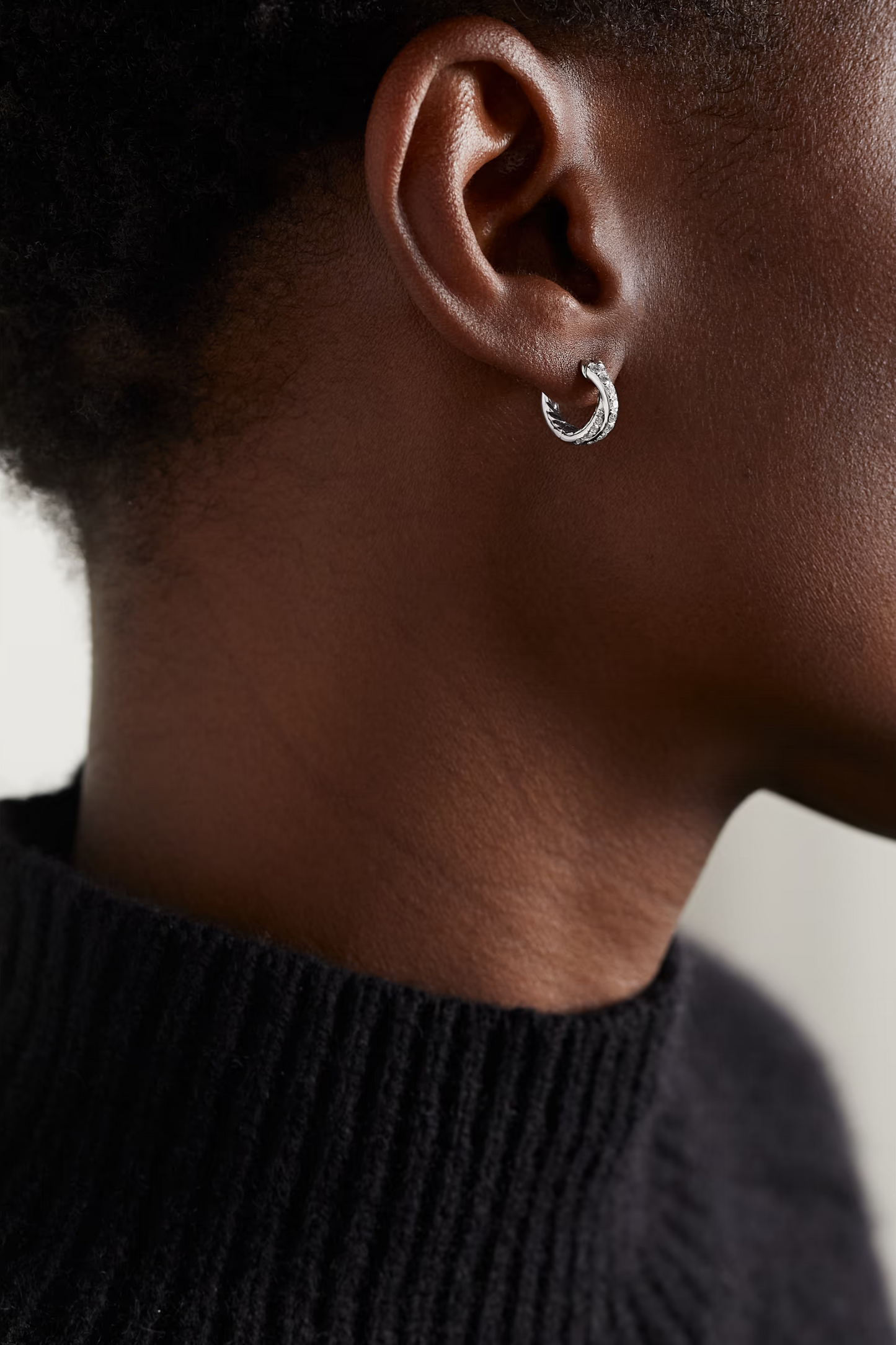 Crossover 18-karat White Gold Diamond Hoop Earrings