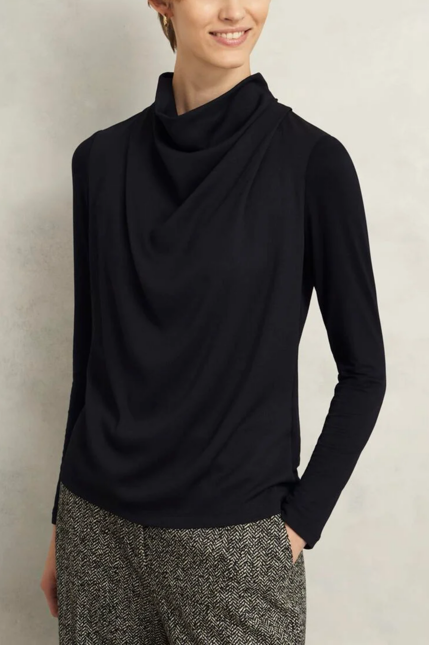 Arielle Cowl-neck Long-sleeve Blouse