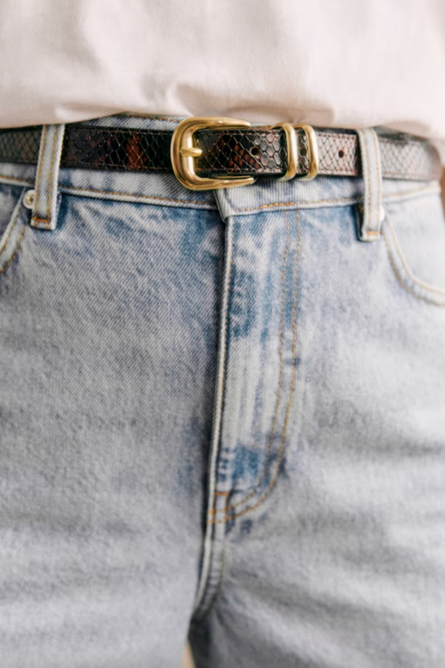 Livie Belt Brown Python Print