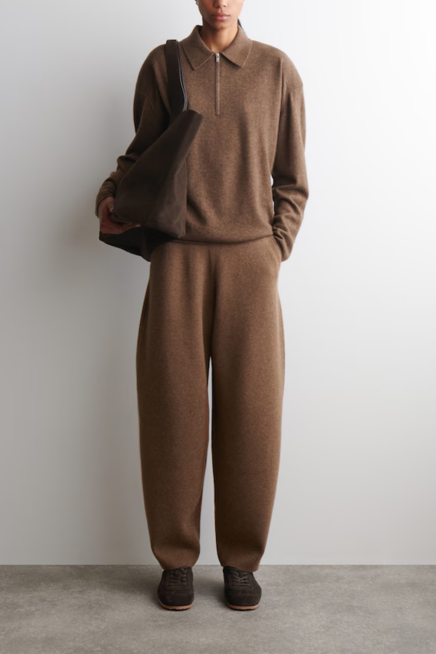 Merino Wool Barrel-leg Trousers