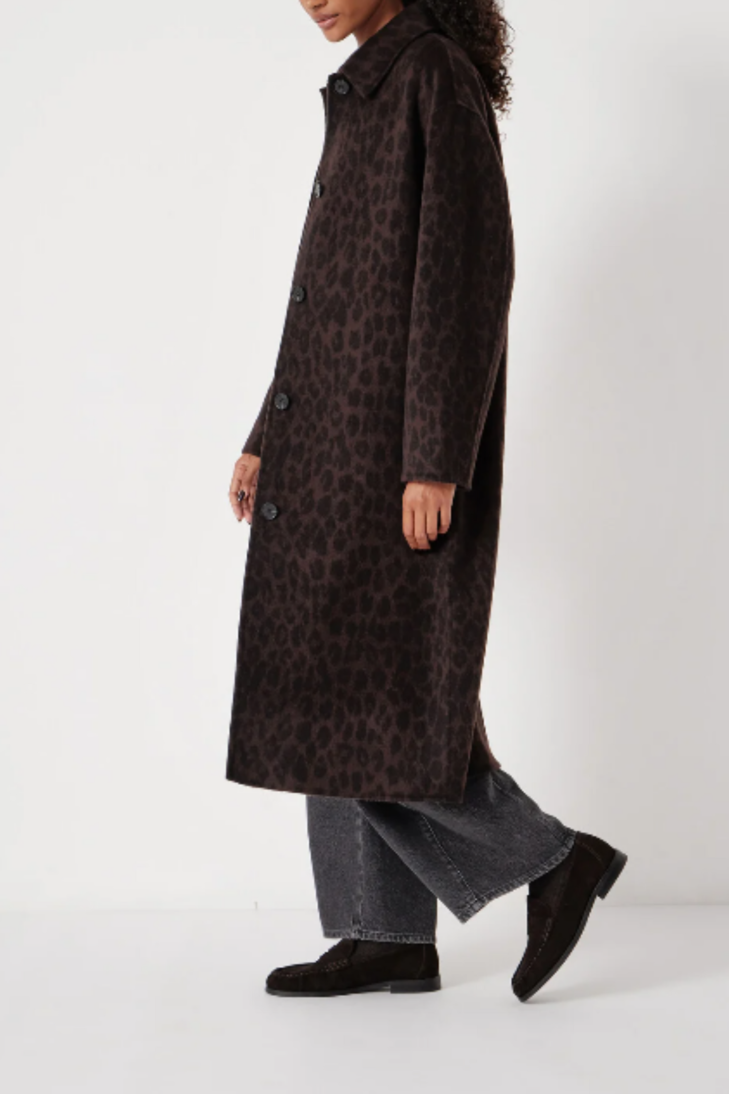Edie Pure Wool Leopard Double Faced Coat
