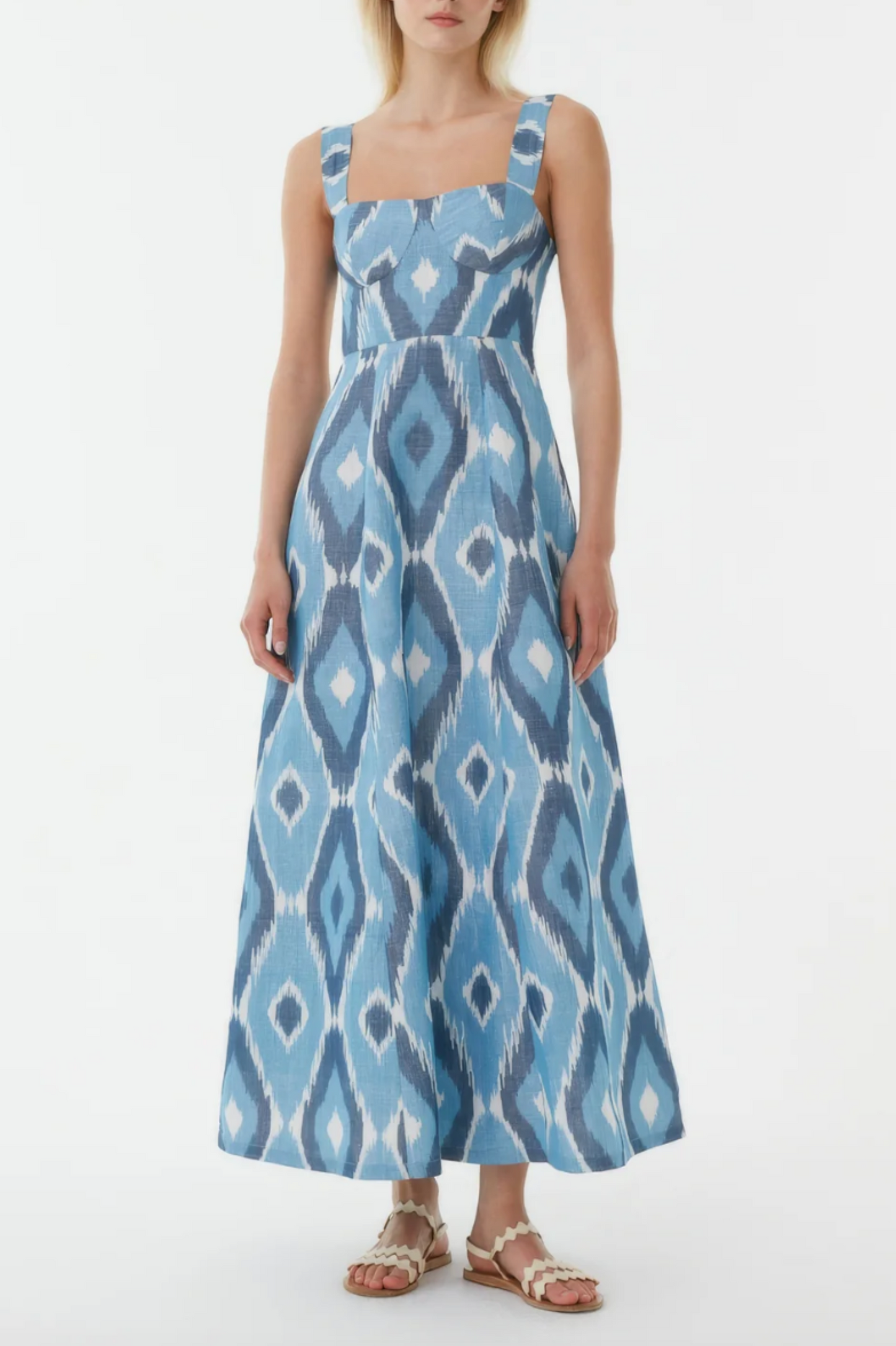 Azzurra Dress In Diamond Ikat