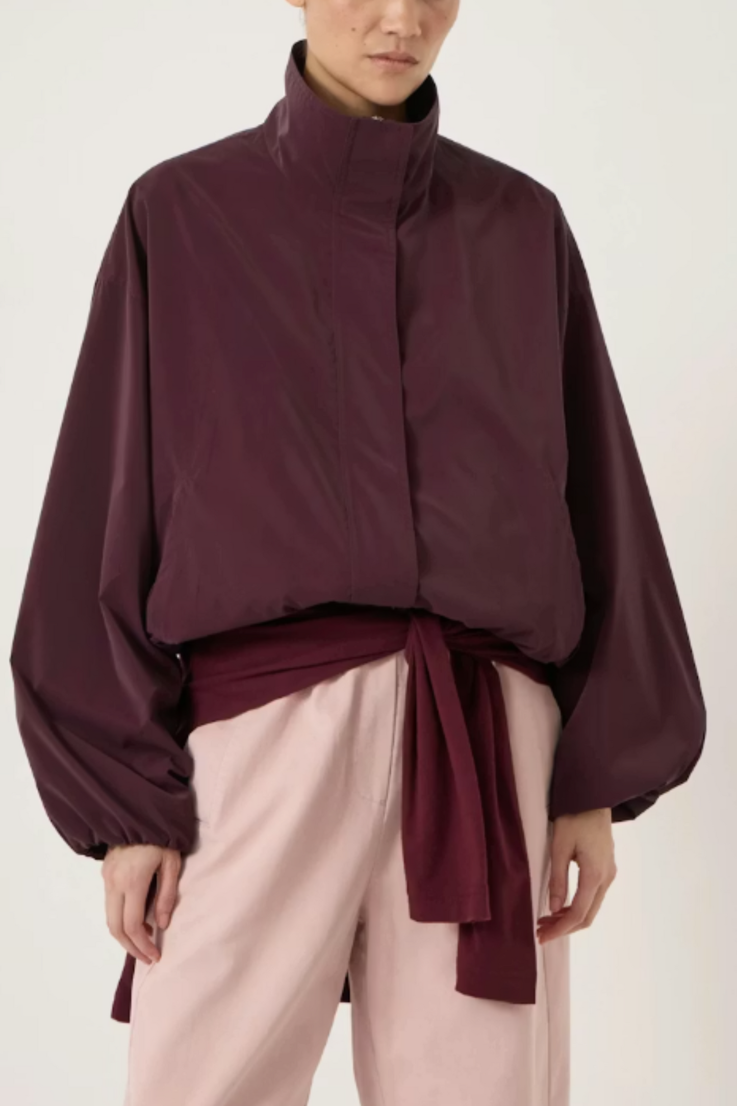 Maple Bubble Hem Funnel Neck Jacket
