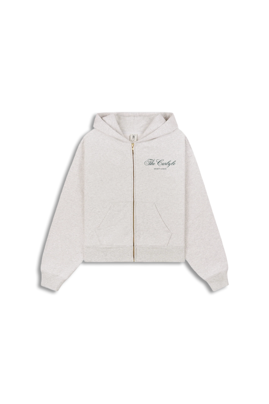The Carlyle Script Cropped Zip Hoodie