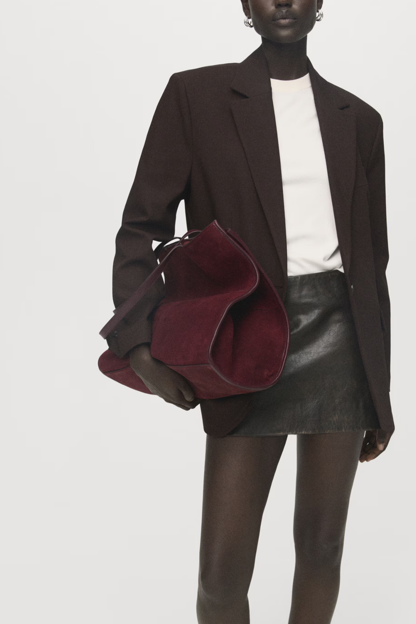 Suede Leather Shopper Bag