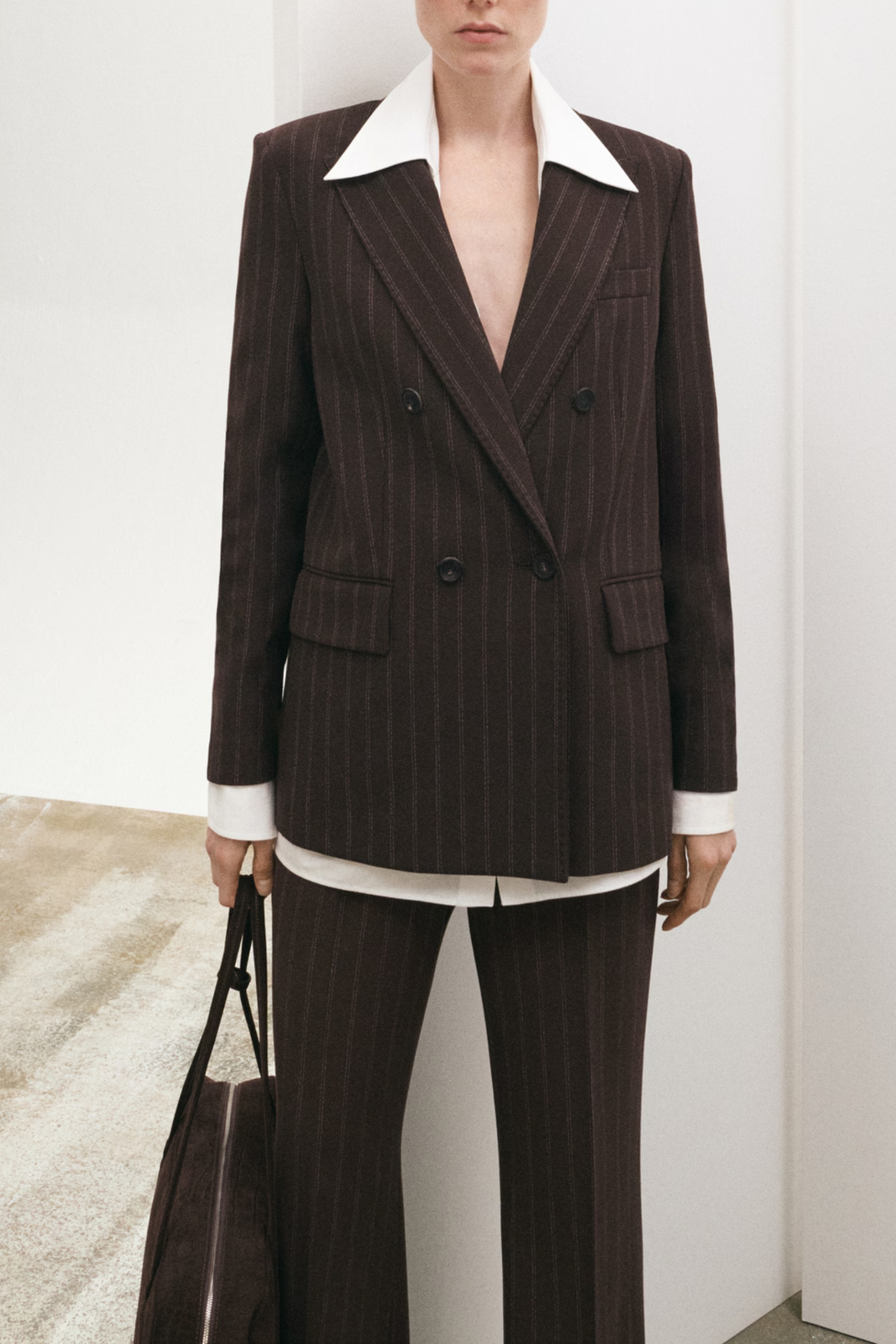 Double-breasted Pinstripe Suit Jacket