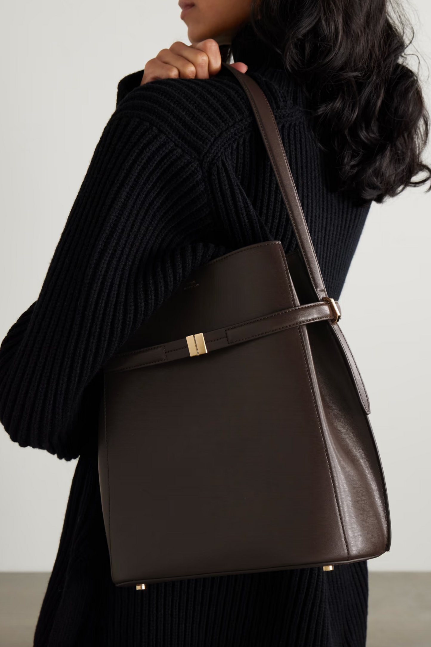 Belted Leather Tote