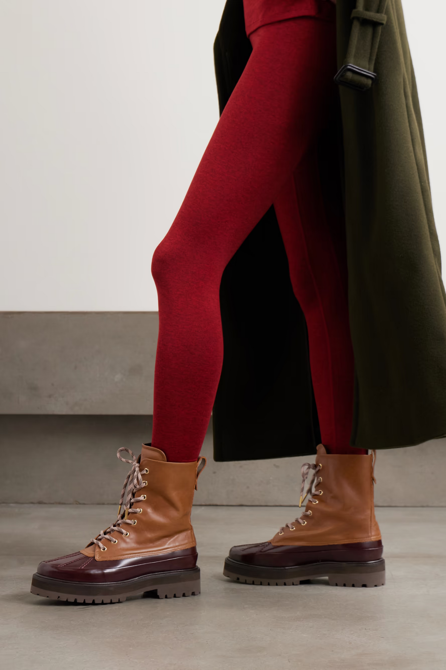 Silo Topstitched Paneled Leather Ankle Boots