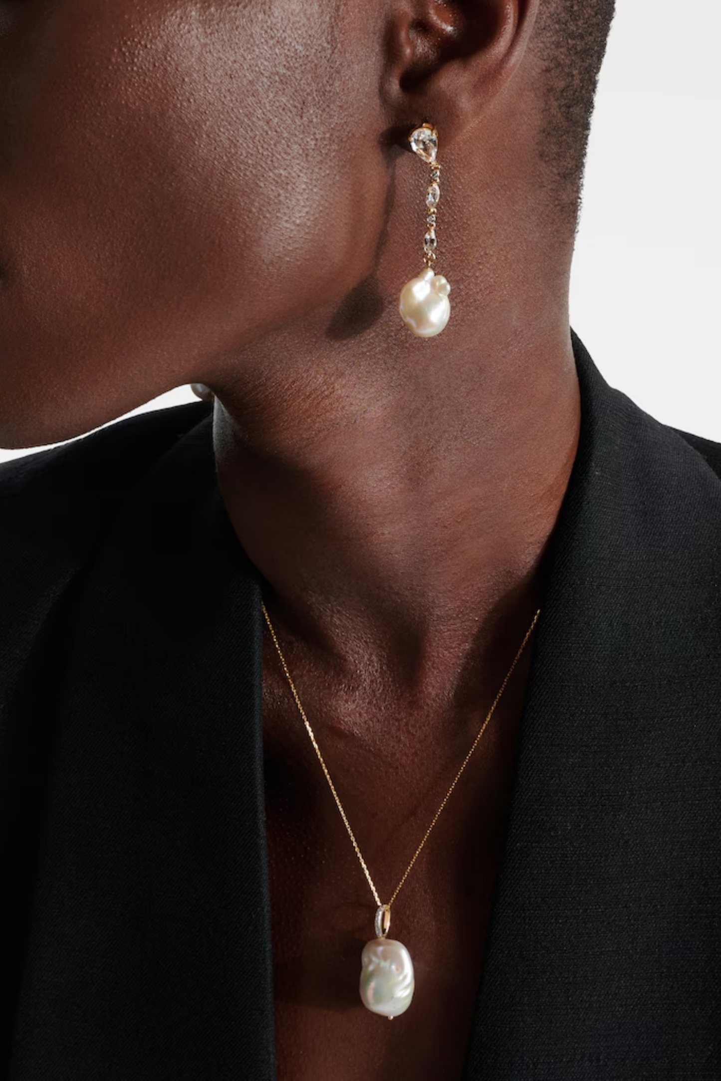 14kt Gold Earrings with Pearls, Diamonds, and Topaz