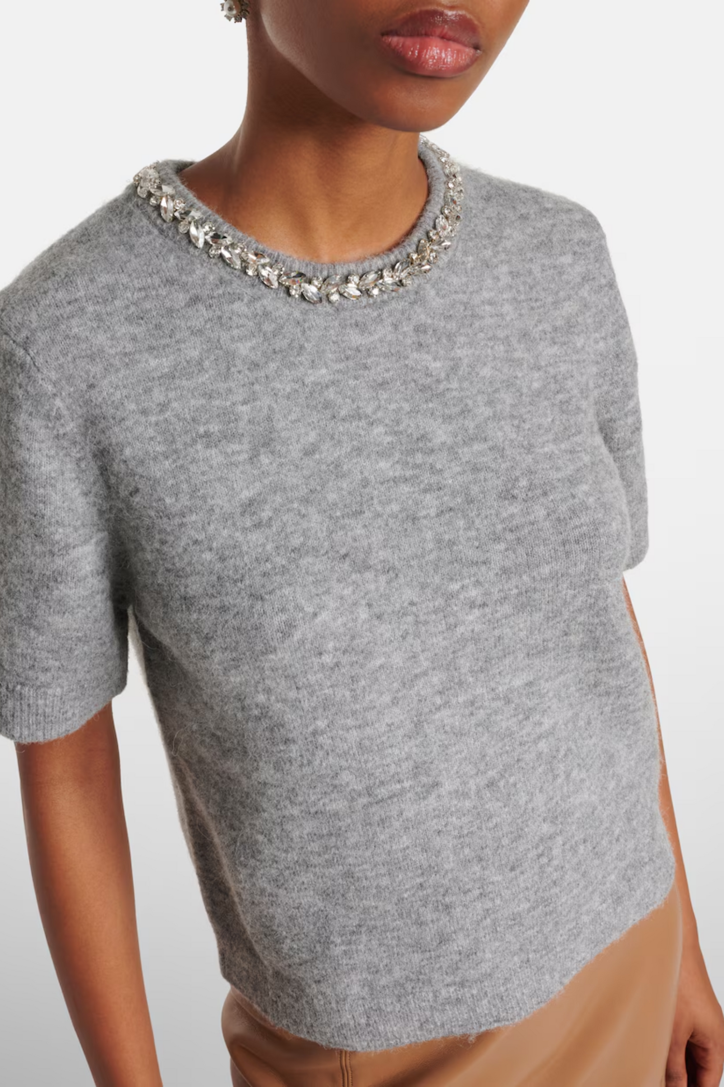 Layton Embellished Alpaca and Wool-blend Top