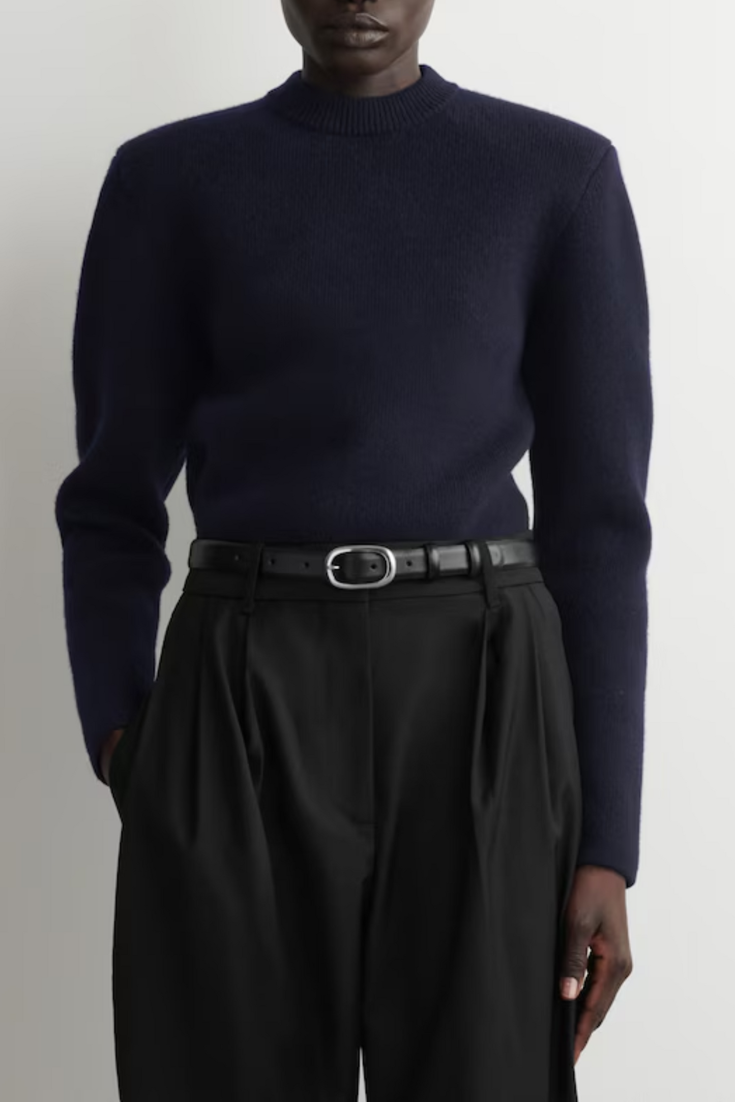 Sculpted-shoulder Merino Wool Jumper
