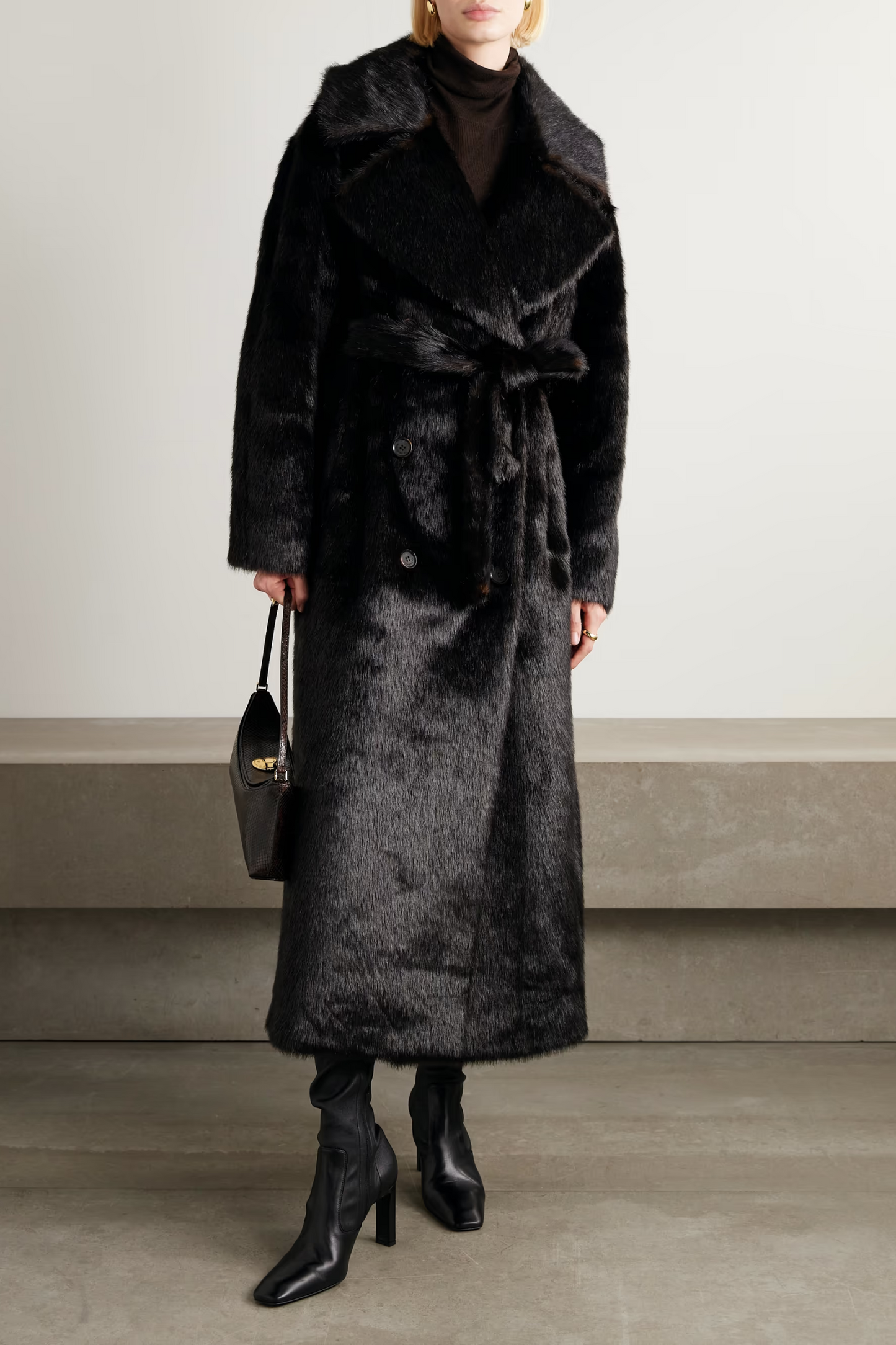 Joni Double-breasted Plush Coat