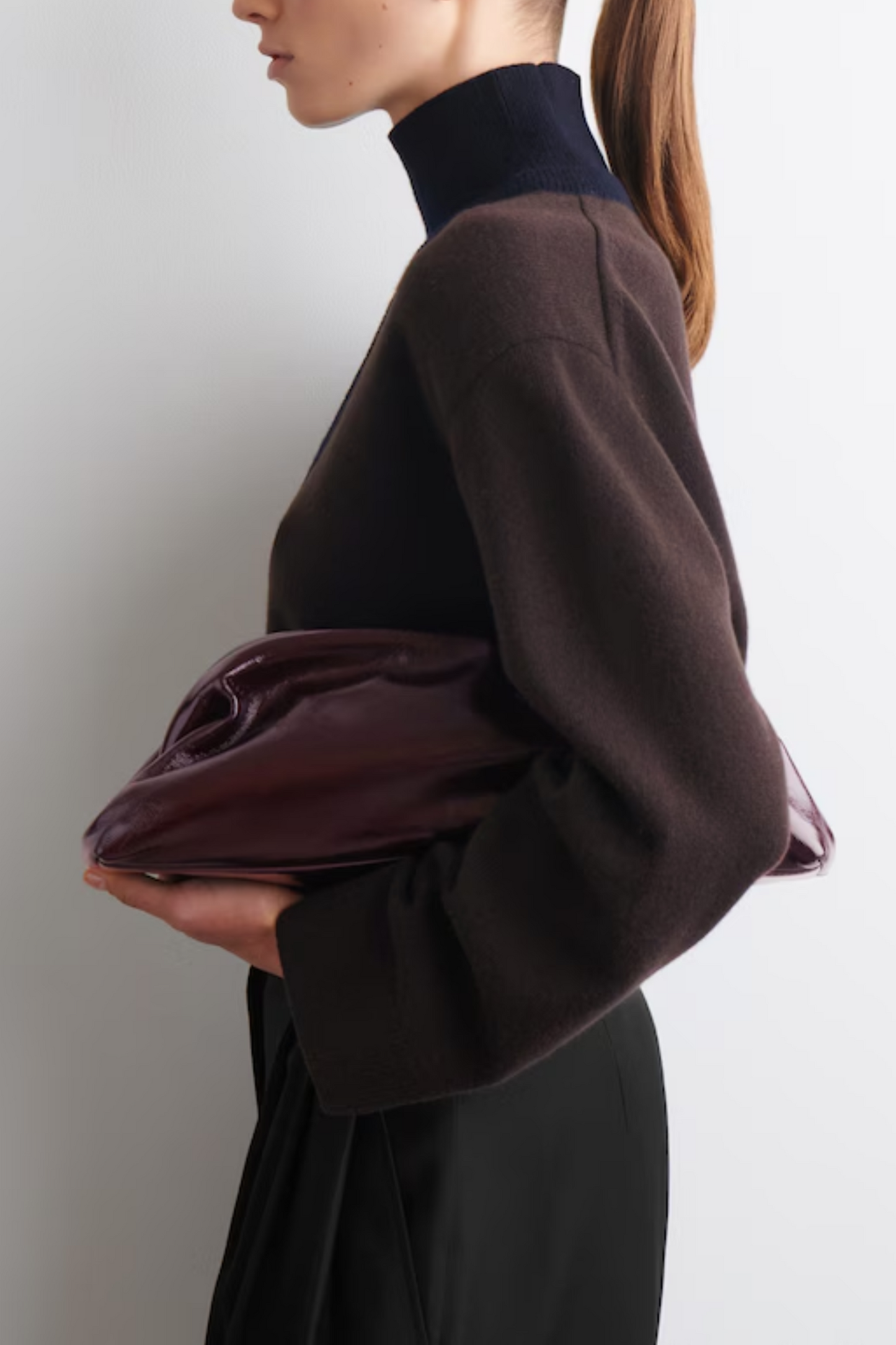 Ingot Clutch Bag in Bordeaux