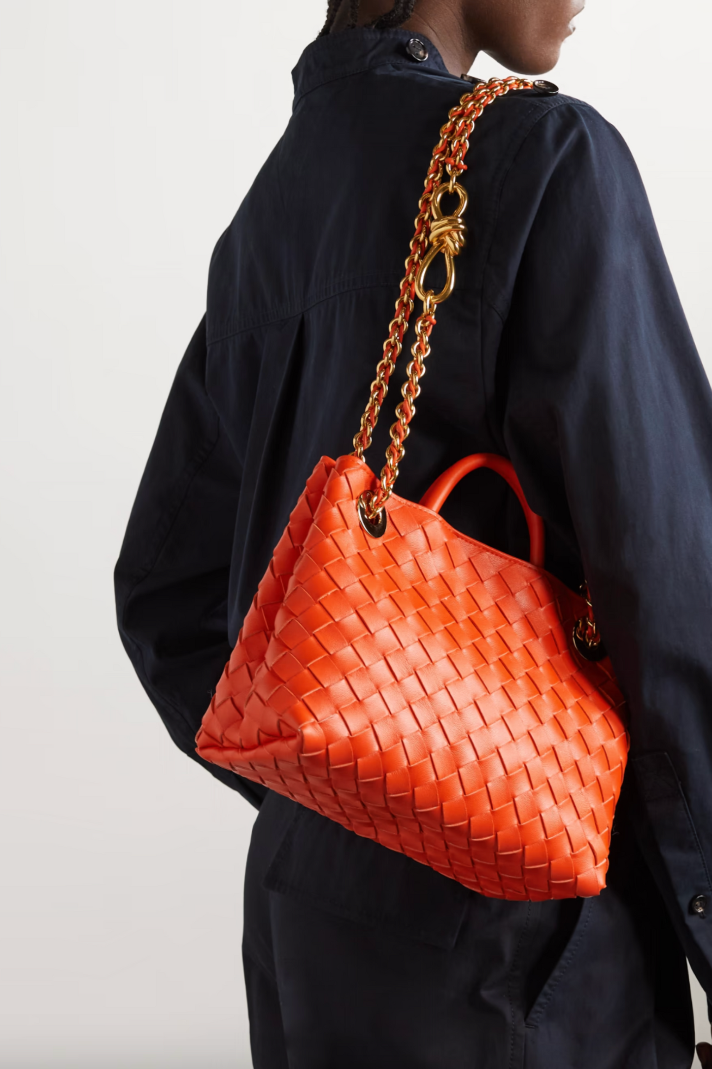 Andiamo Small Intrecciato Leather Tote