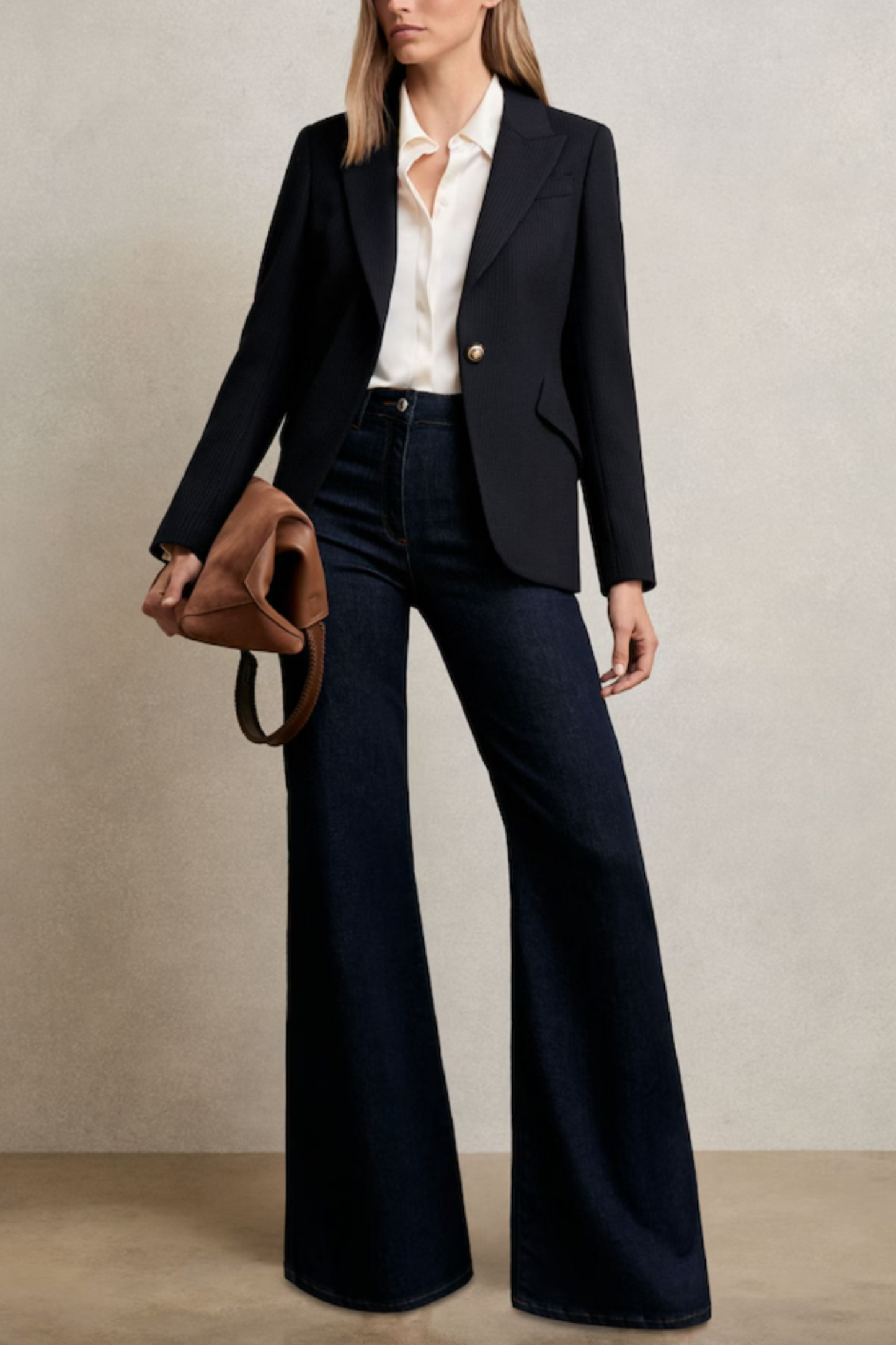 Wynn Single-Breasted Textured Blazer Wool-Blend