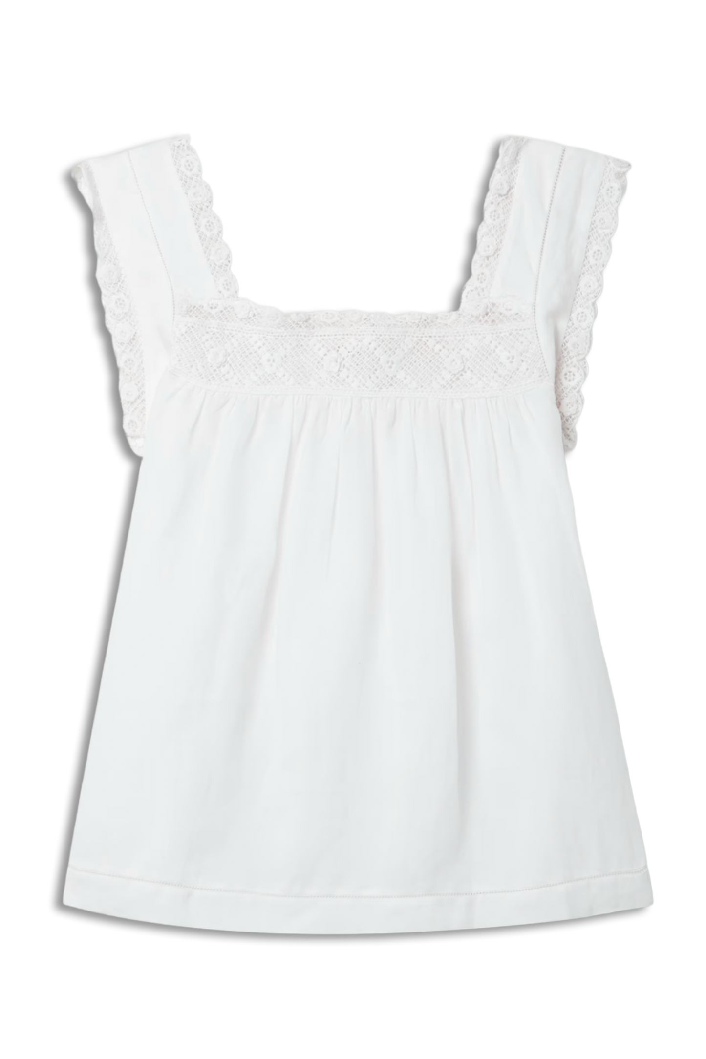 Aphra Crochet-Trimmed Ramie Top