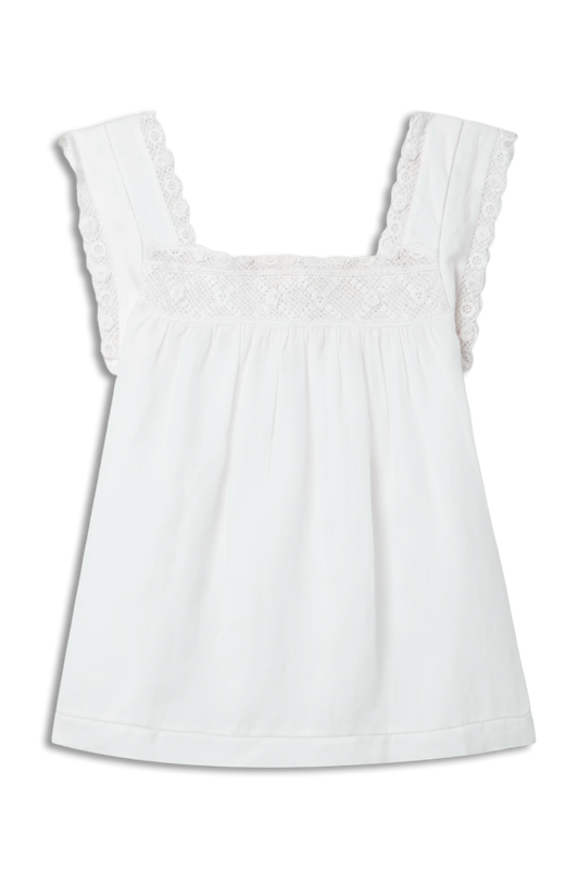 Aphra Crochet-Trimmed Ramie Top
