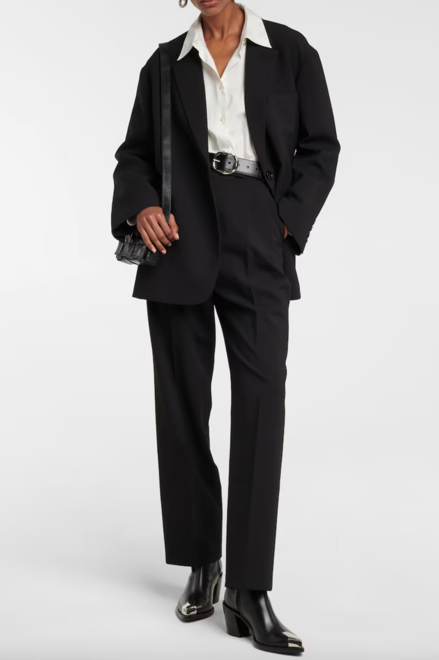 Bea Twill Blazer With Gelso High-Rise Wide-Leg Pants