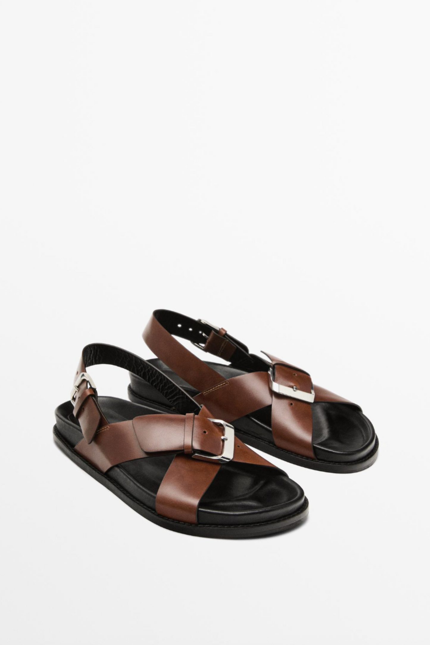 Leather Crossover Sandals