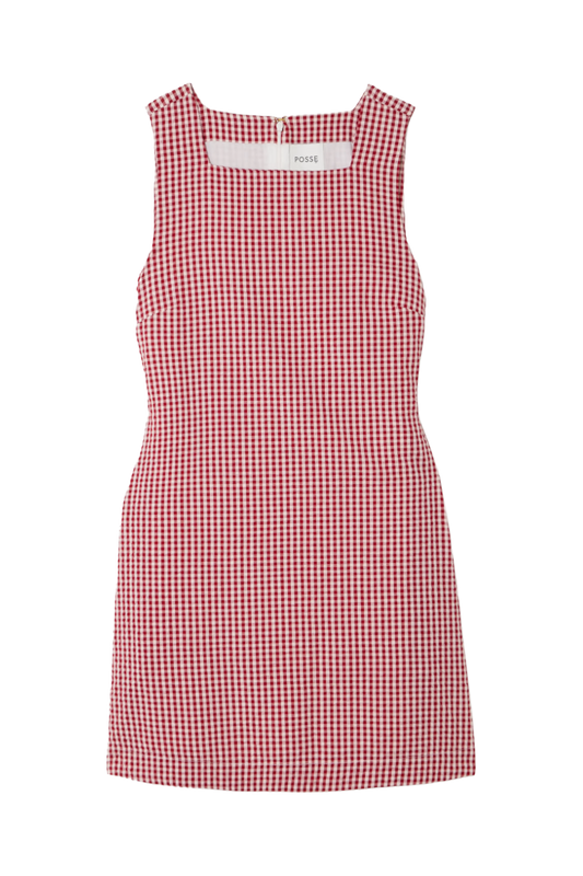 Emma Gingham Cotton Seersucker Mini Dress