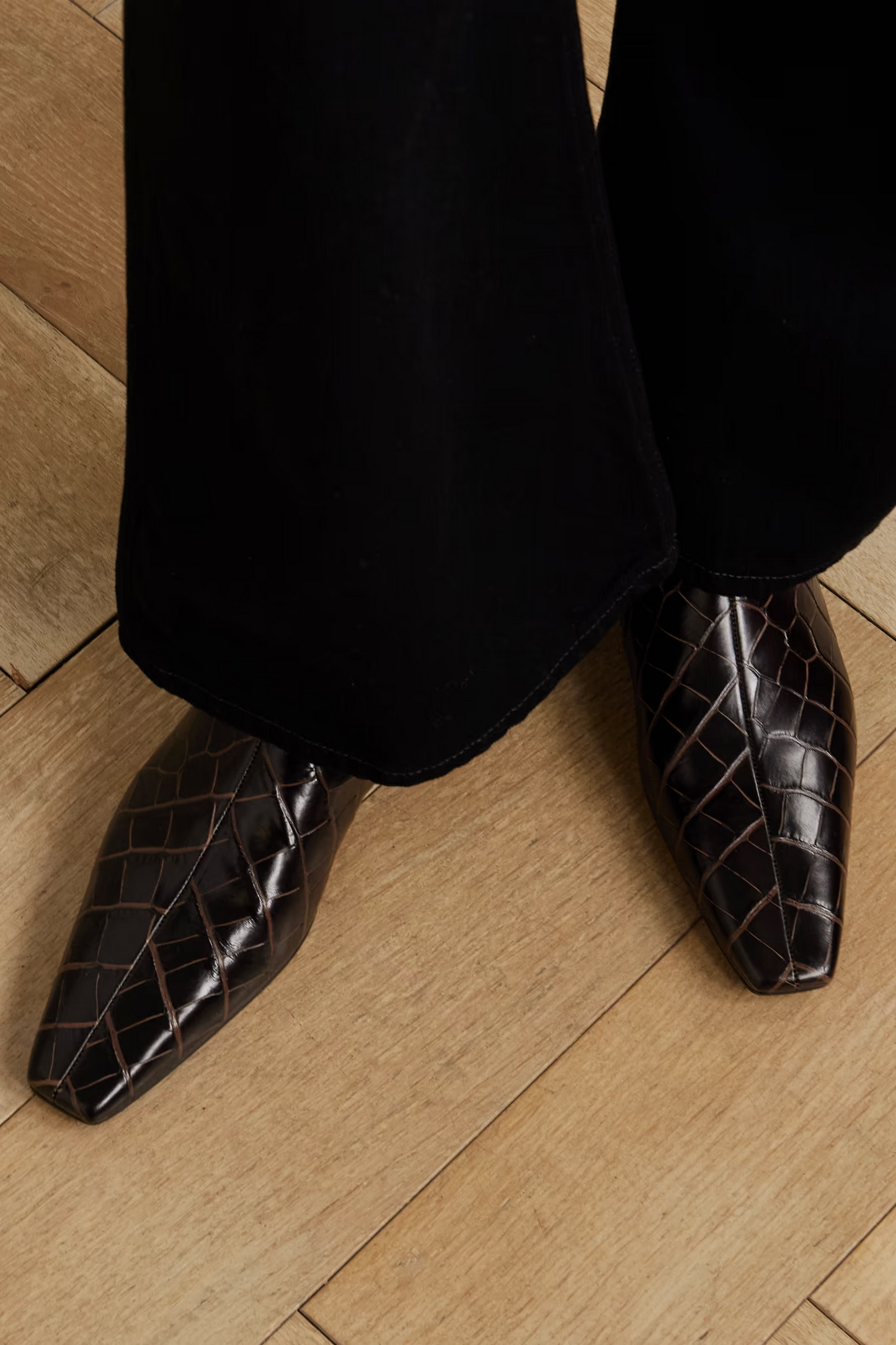 Croc-effect Leather Chelsea Boots