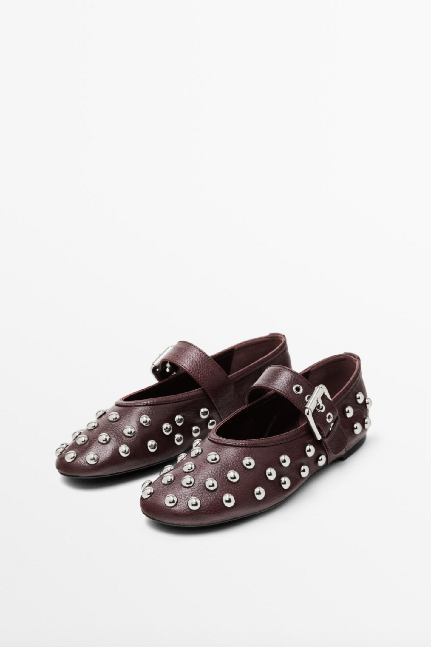 Ballet Flats with Studded Buckles