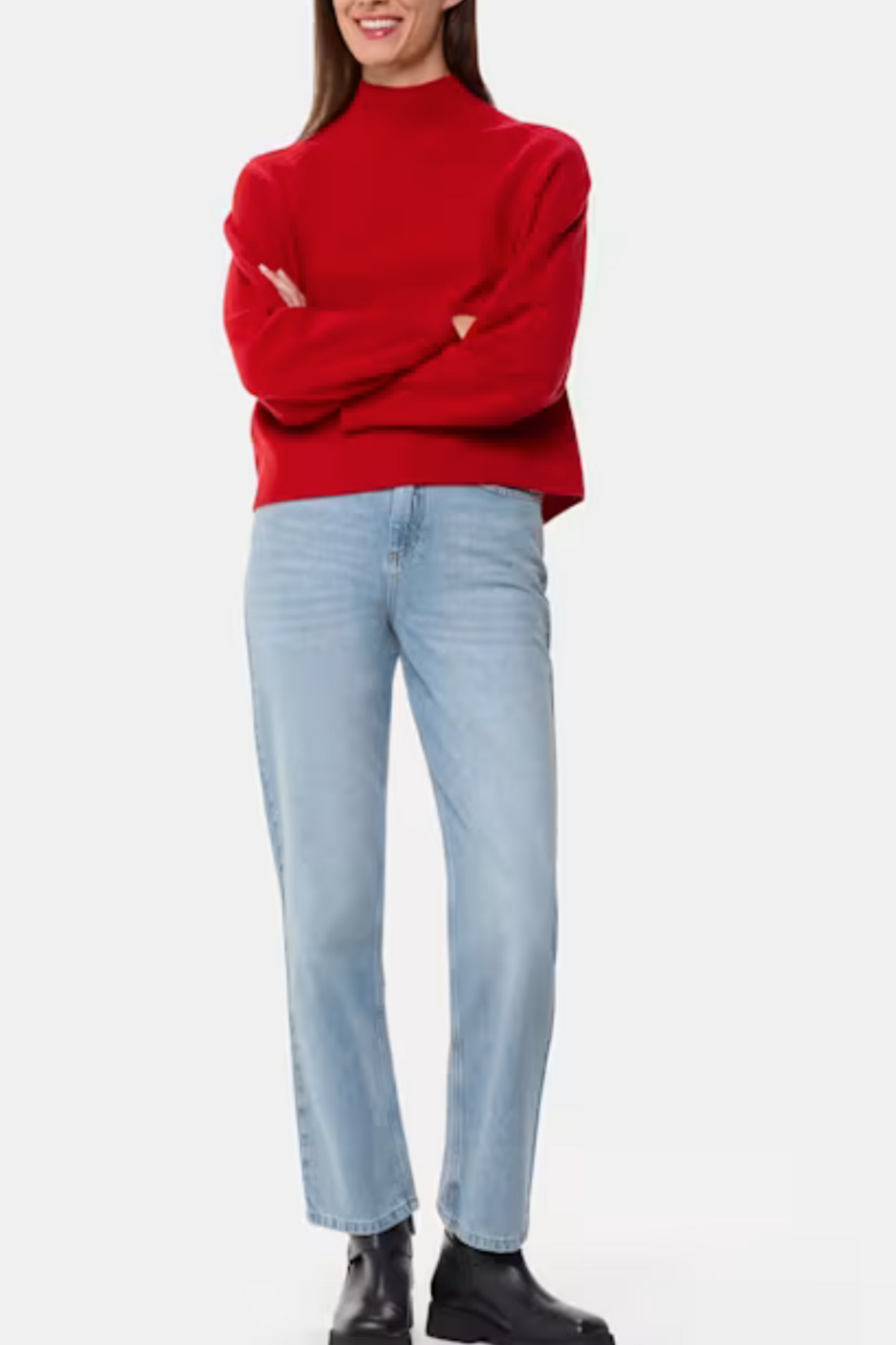 Light Wash Authentic Column Leg Jean