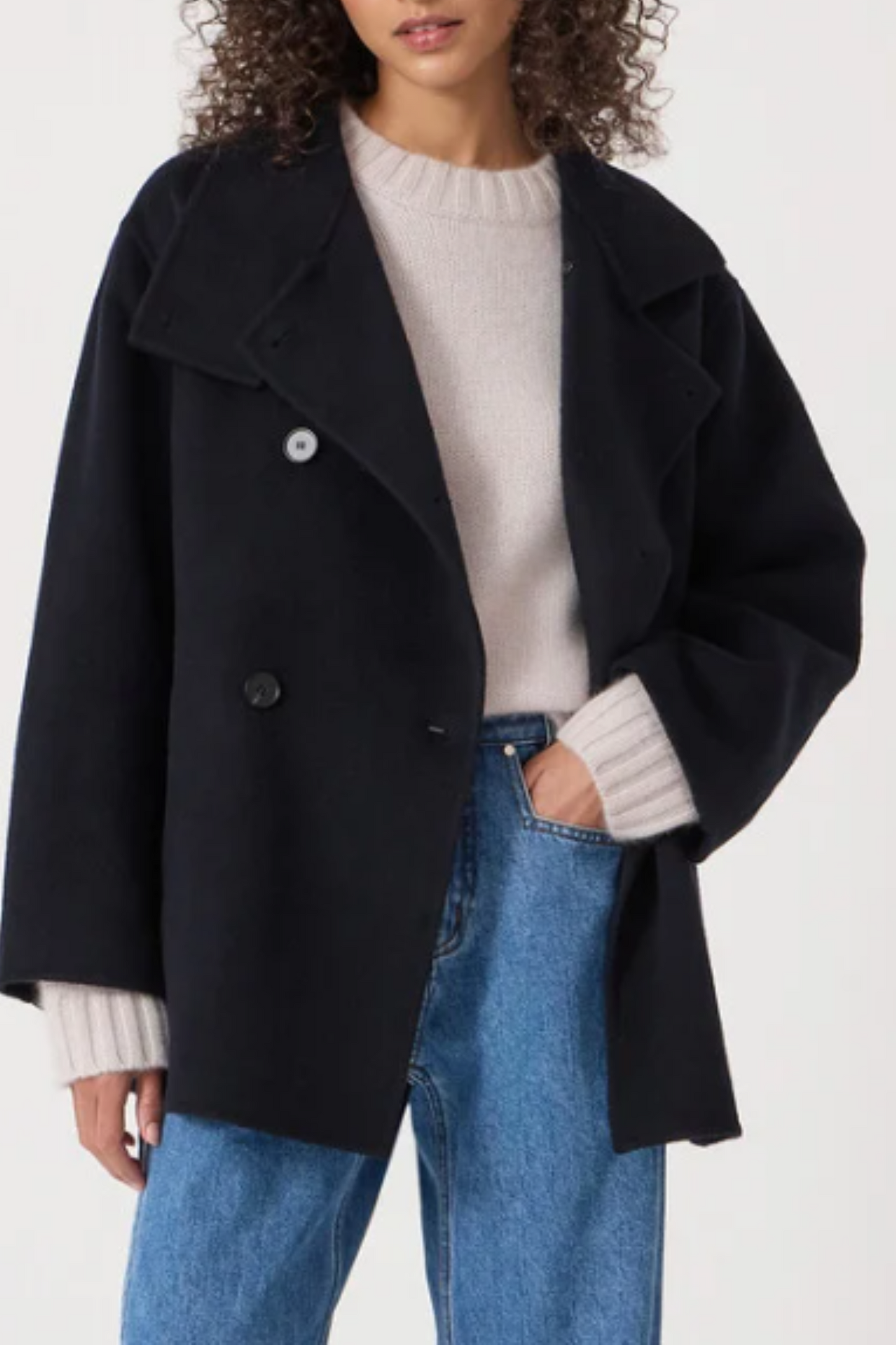 Pure Wool Belted Peacoat