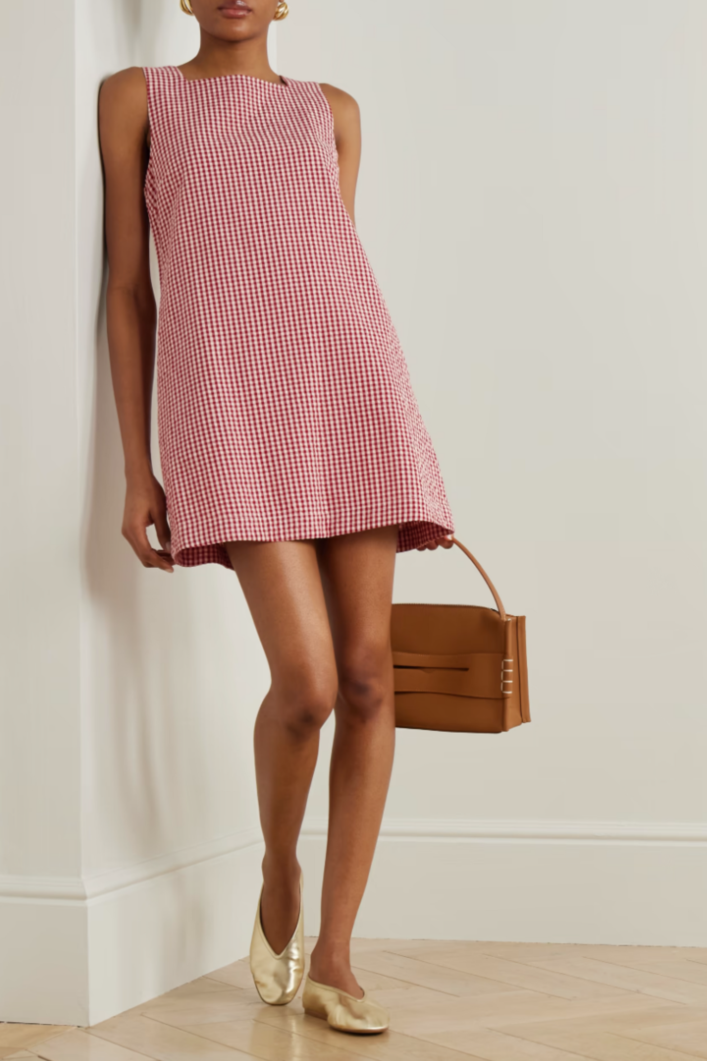 Emma Gingham Cotton Seersucker Mini Dress