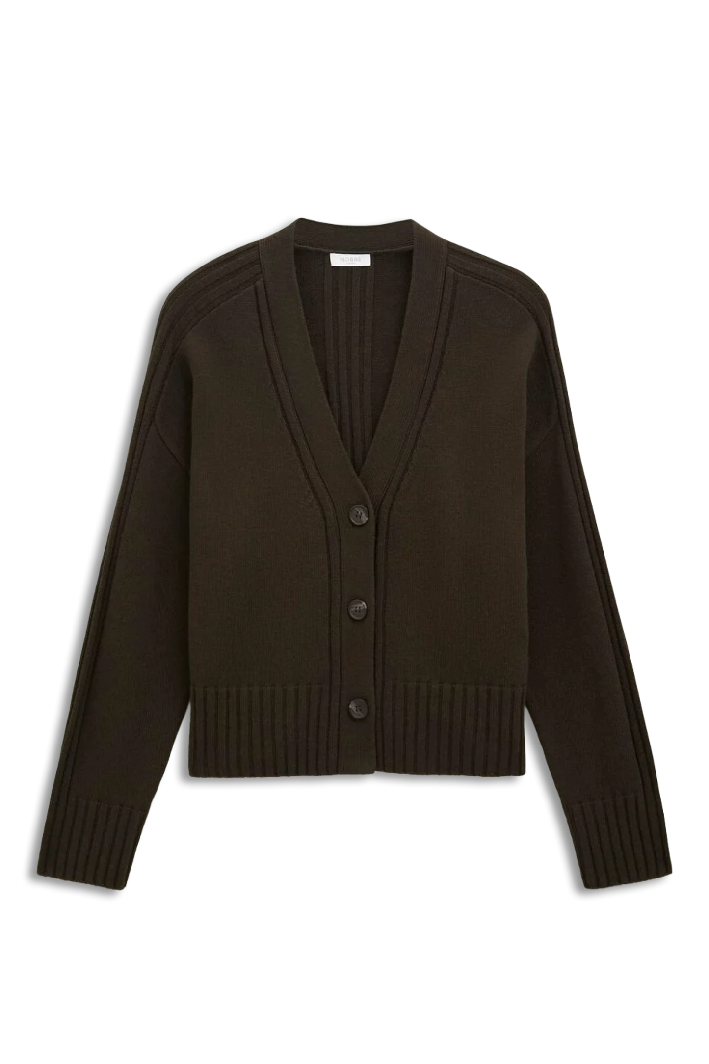 Wentworth Wool Blend V Neck Button Cardigan