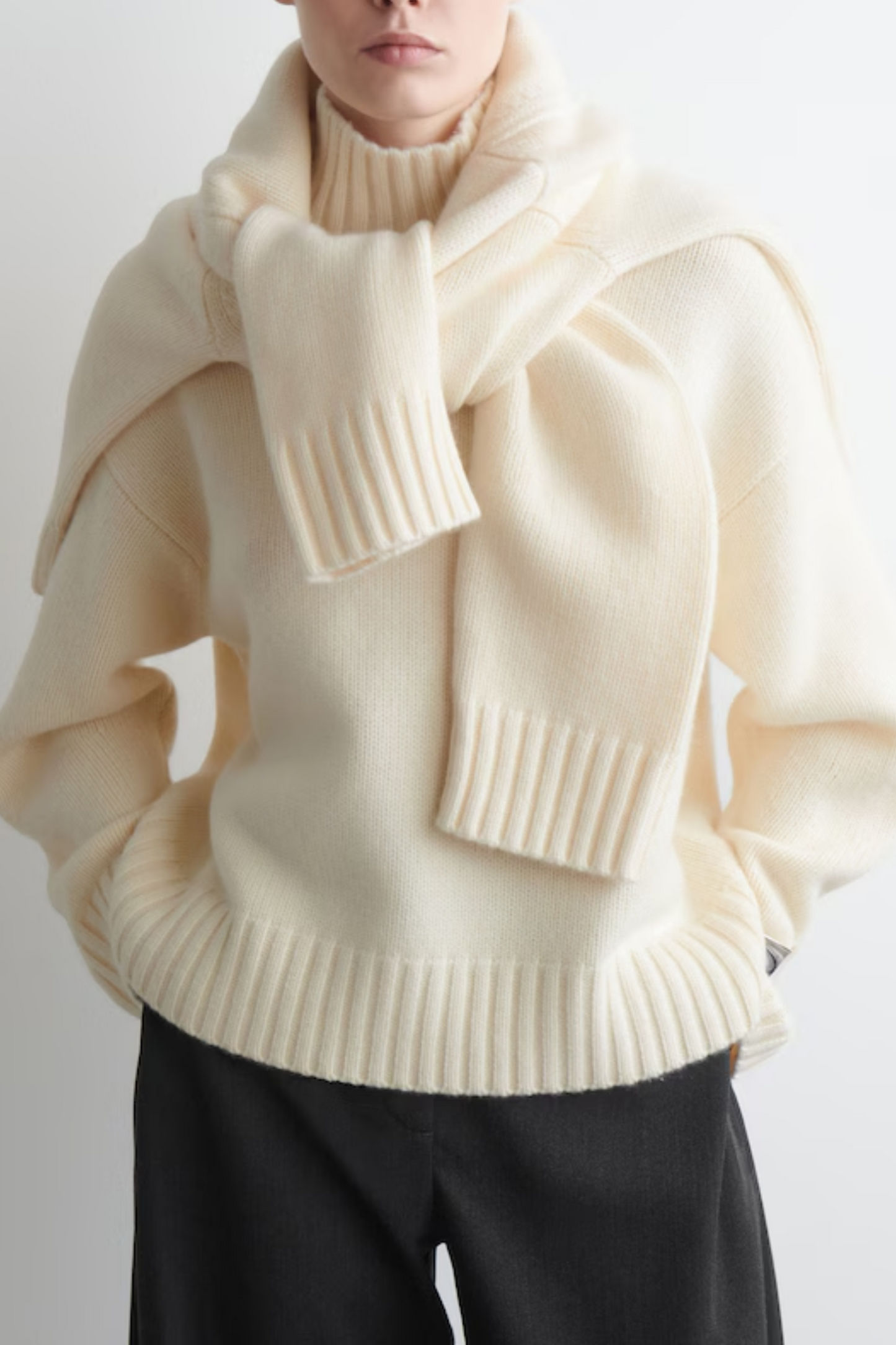 Chunky Cashmere Funnel-neck Jumper