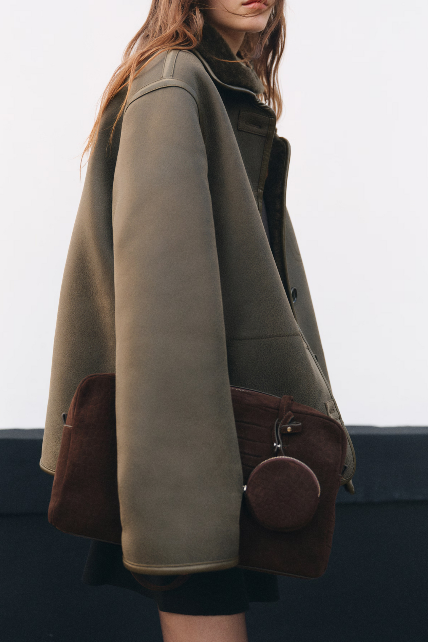 Medium Suede Bowling Bag