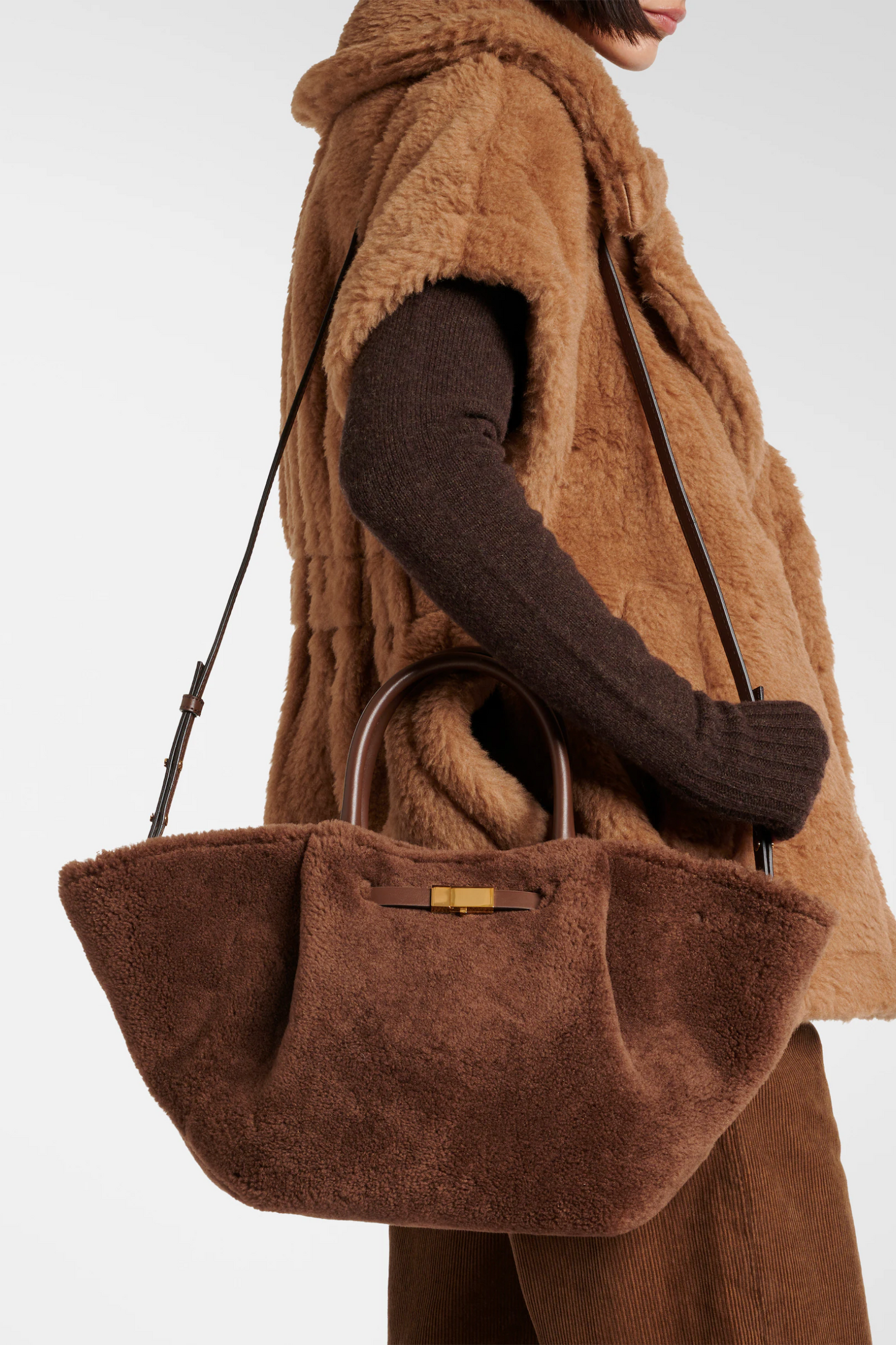 New York Midi Shearling Tote Bag