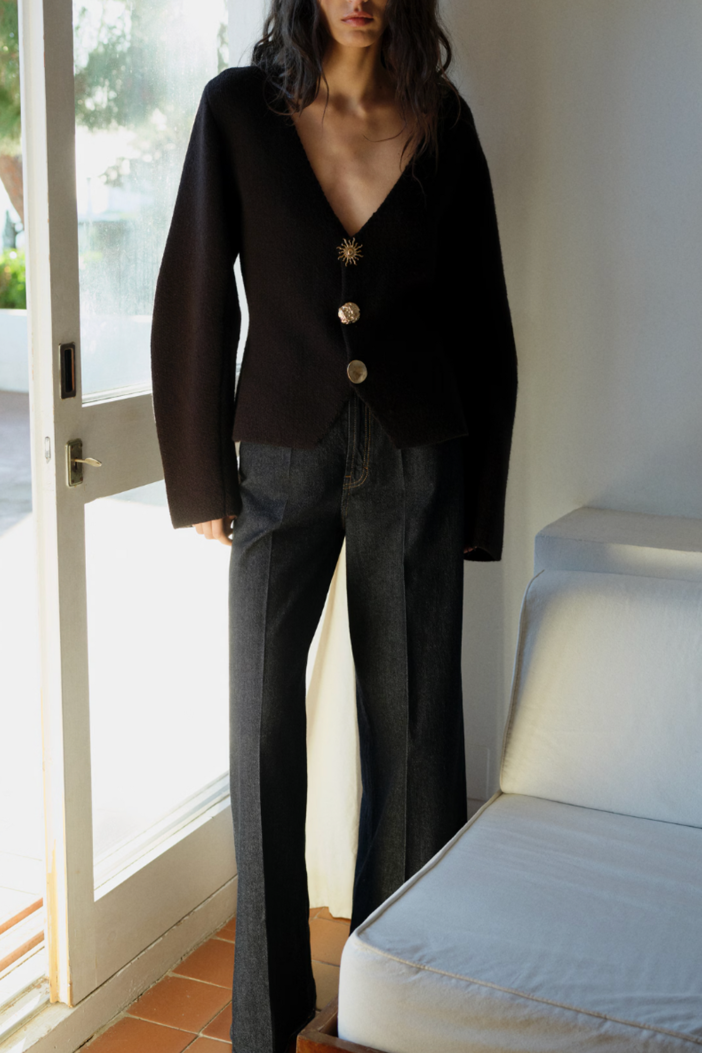 High-rise wideleg Rinse-wash Jeans