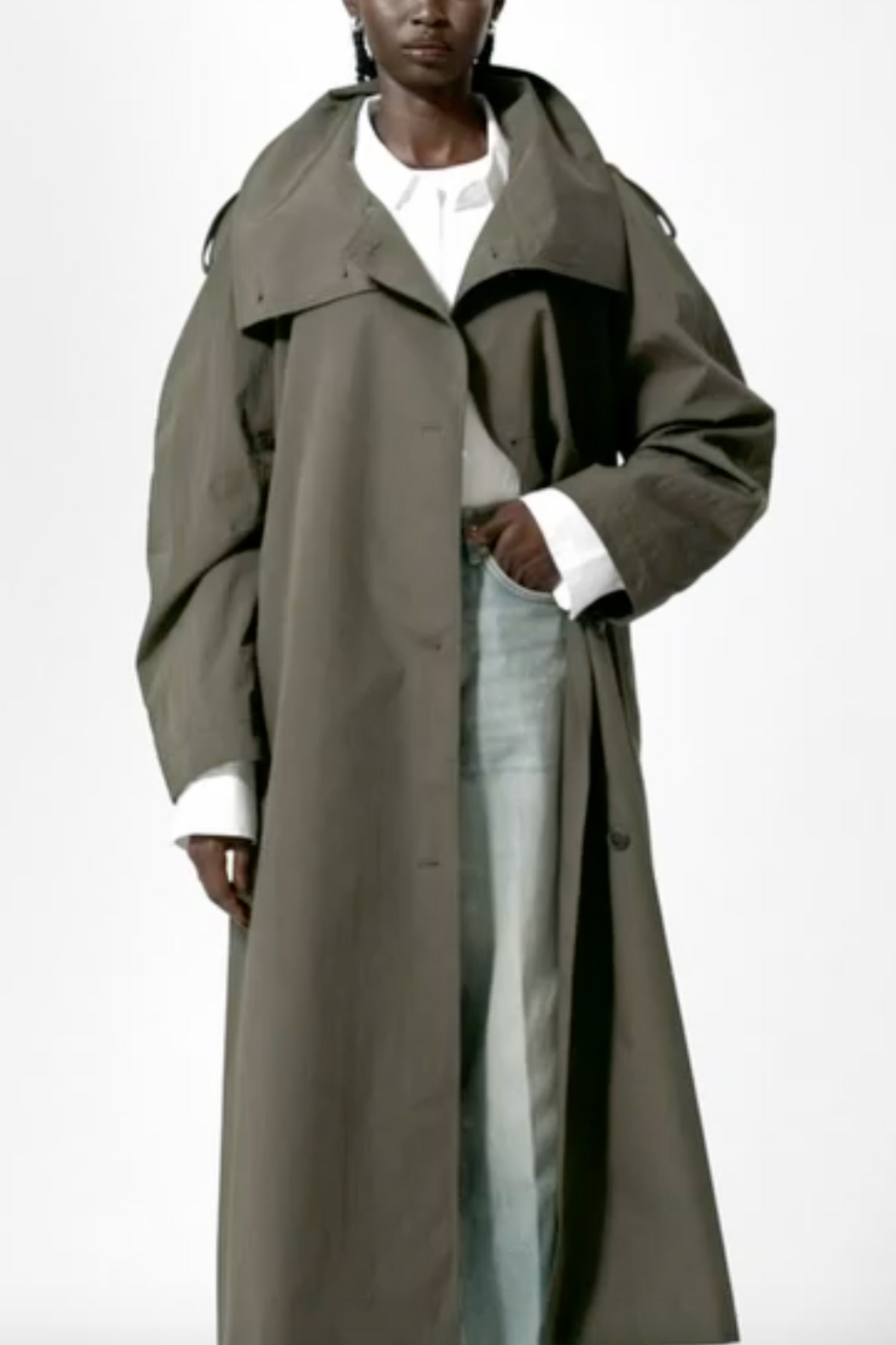 High-Collar Trench Coat