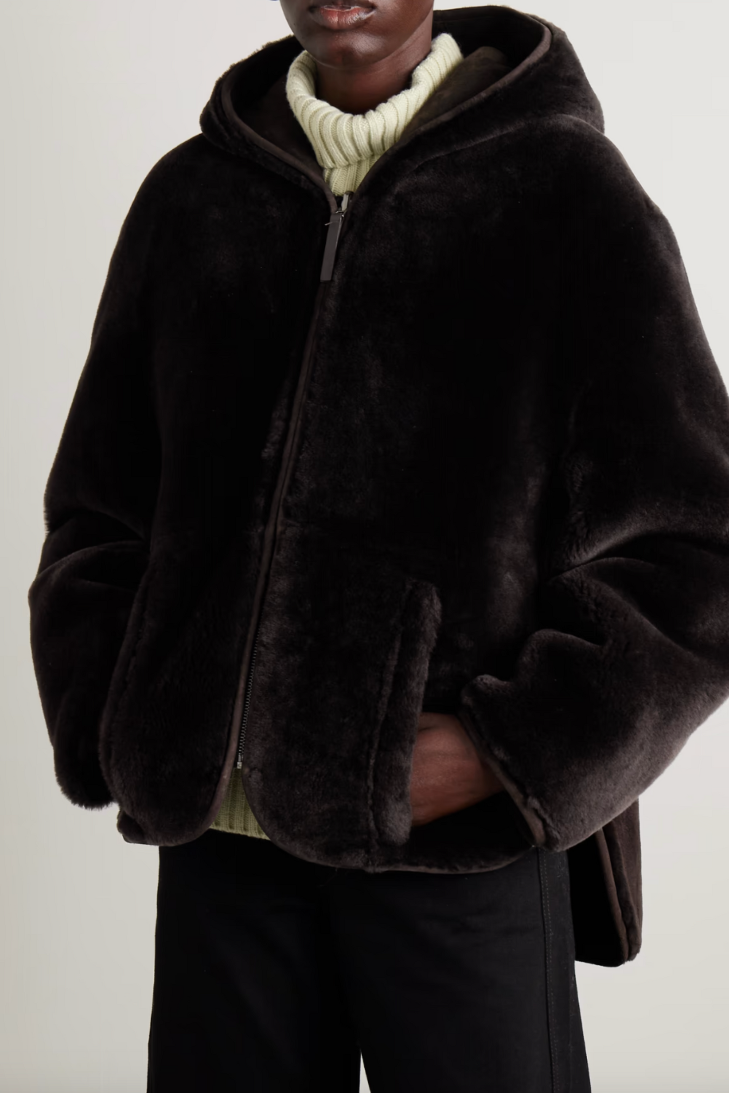 Dakota Hooded Shearling Coat