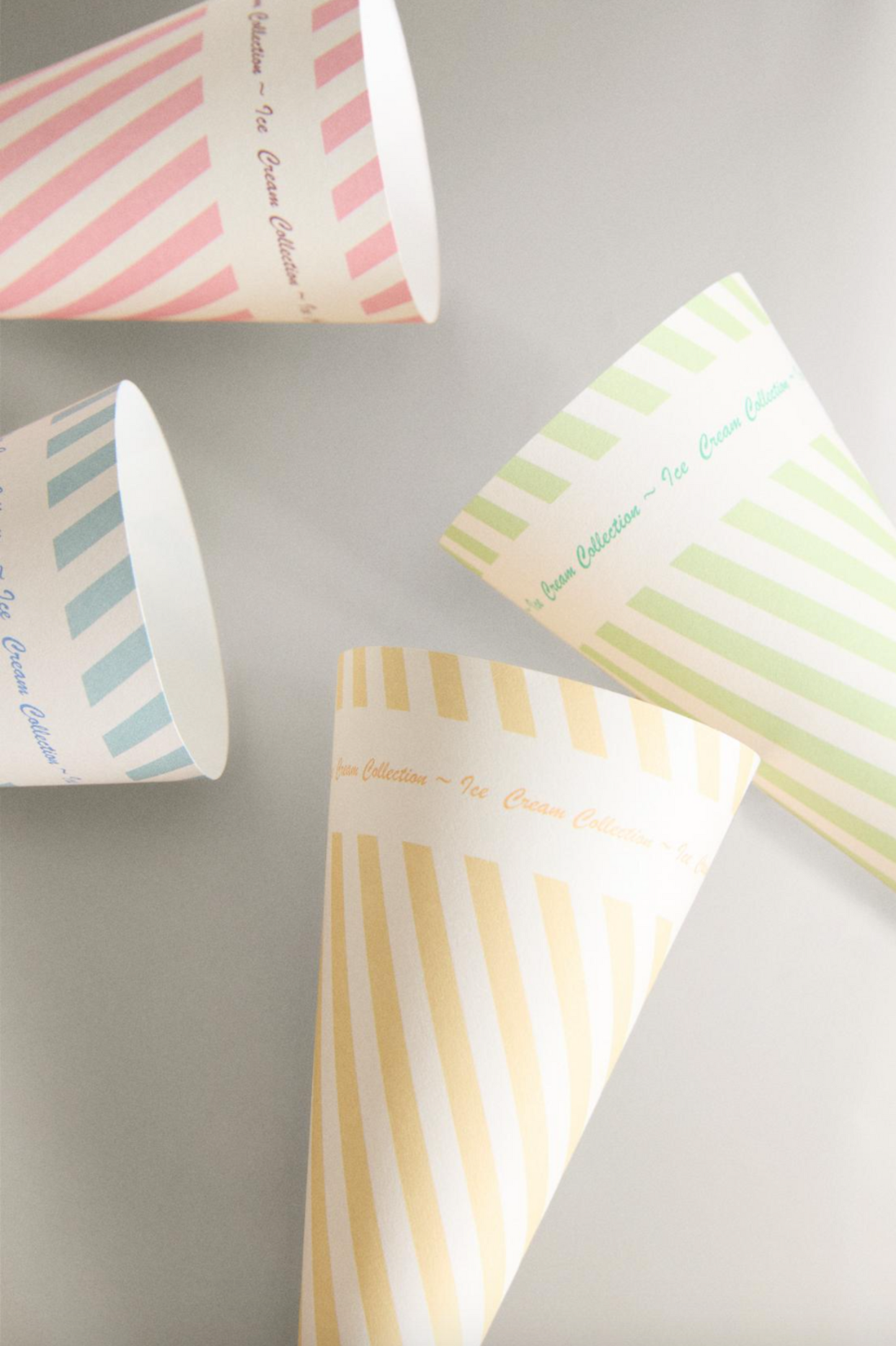Pack of Striped Ice Cream Cone Sleeves (Pack of 16)