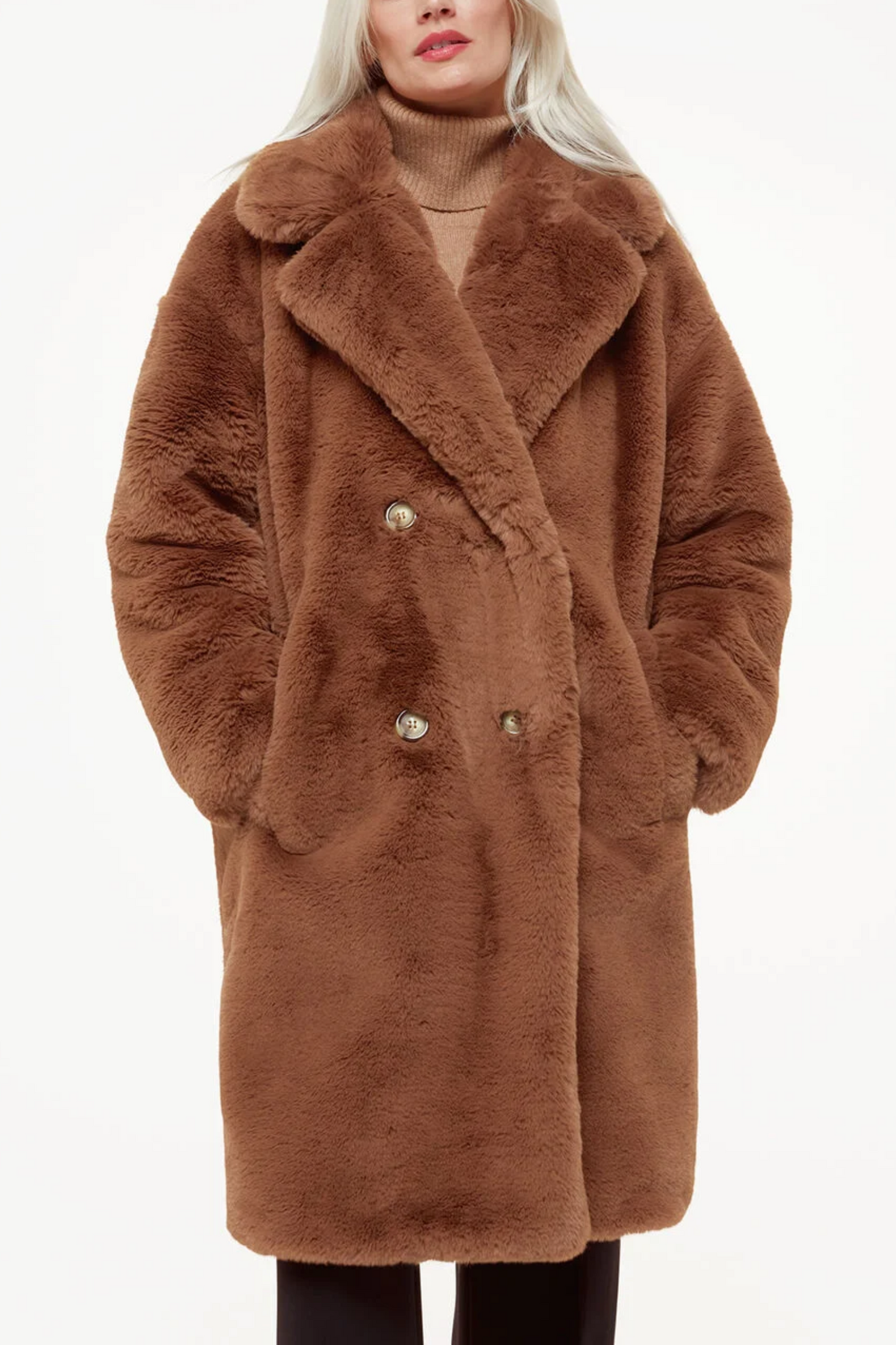 Brown Teddy Faux Fur Coat