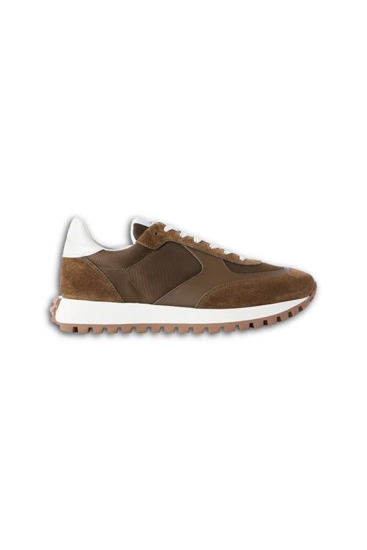 Gravel Suede, Leather and Shell Sneakers